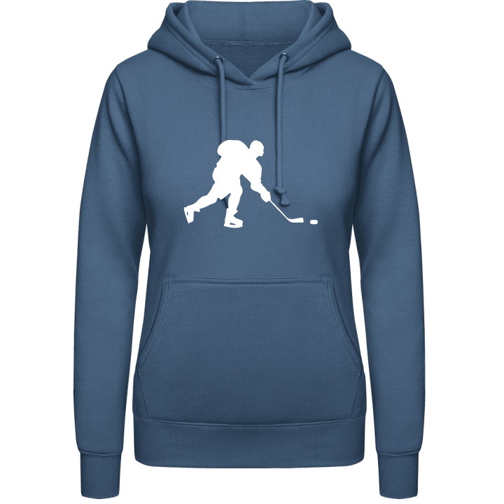 Ice Hockey Player Silhouette Felpa con cappuccio da donna contain pic