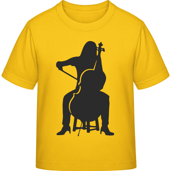 Cello Player Female T-skjorte for barn contain pic
