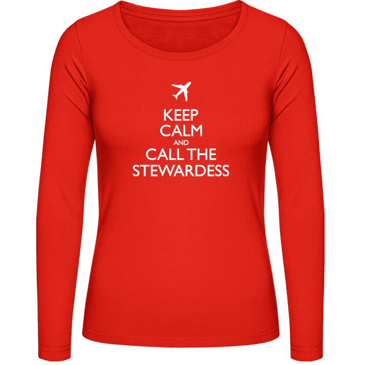 Keep Calm And Call The Stewardess T-shirt à manches longues pour femmes contain pic