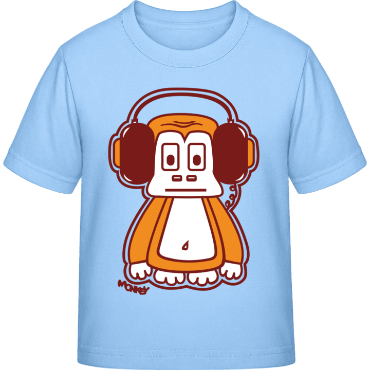 Monkey With Headphones T-skjorte for barn 0 image