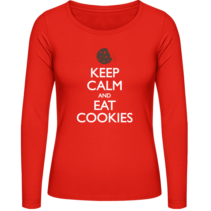 Keep Calm And Eat Cookies T-shirt à manches longues pour femmes contain pic