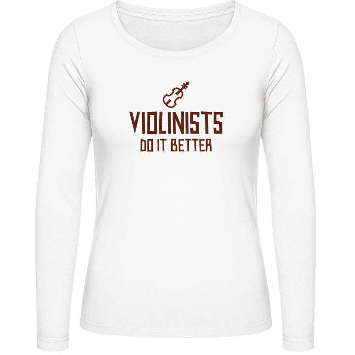 Violinists Do It Better Langermet skjorte for kvinner contain pic