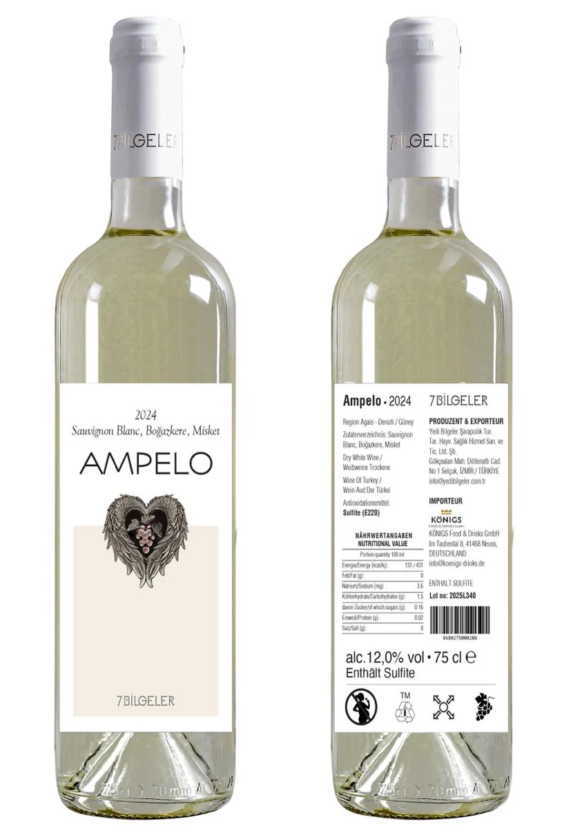 Yedi Bilgeler | Ampelo Weiss | Sauvignon Blanc · Misket · Boğazkere | Weißwein | 75 cl 1