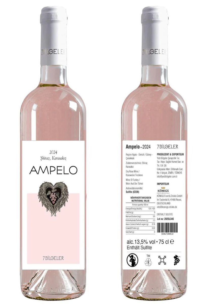 Yedi Bilgeler | Ampelo Rosé | Shiraz · Karasakız | Roséwein | 75 cl 1
