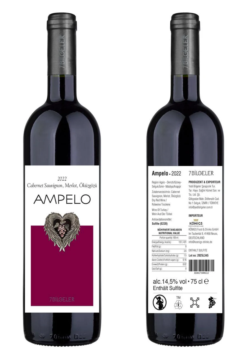Yedi Bilgeler | Ampelo Rot | Cabernet Sauvignon · Shiraz · Marselan · Merlot | Rotwein | 75 cl 1
