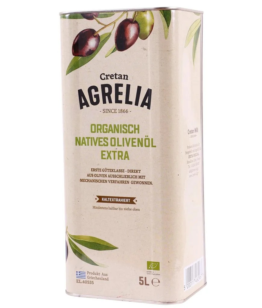Agrelia Olivenöl 5,0l Cretan Olive Mill DE-ÖKO-037 (Wilde Olivenbäume)