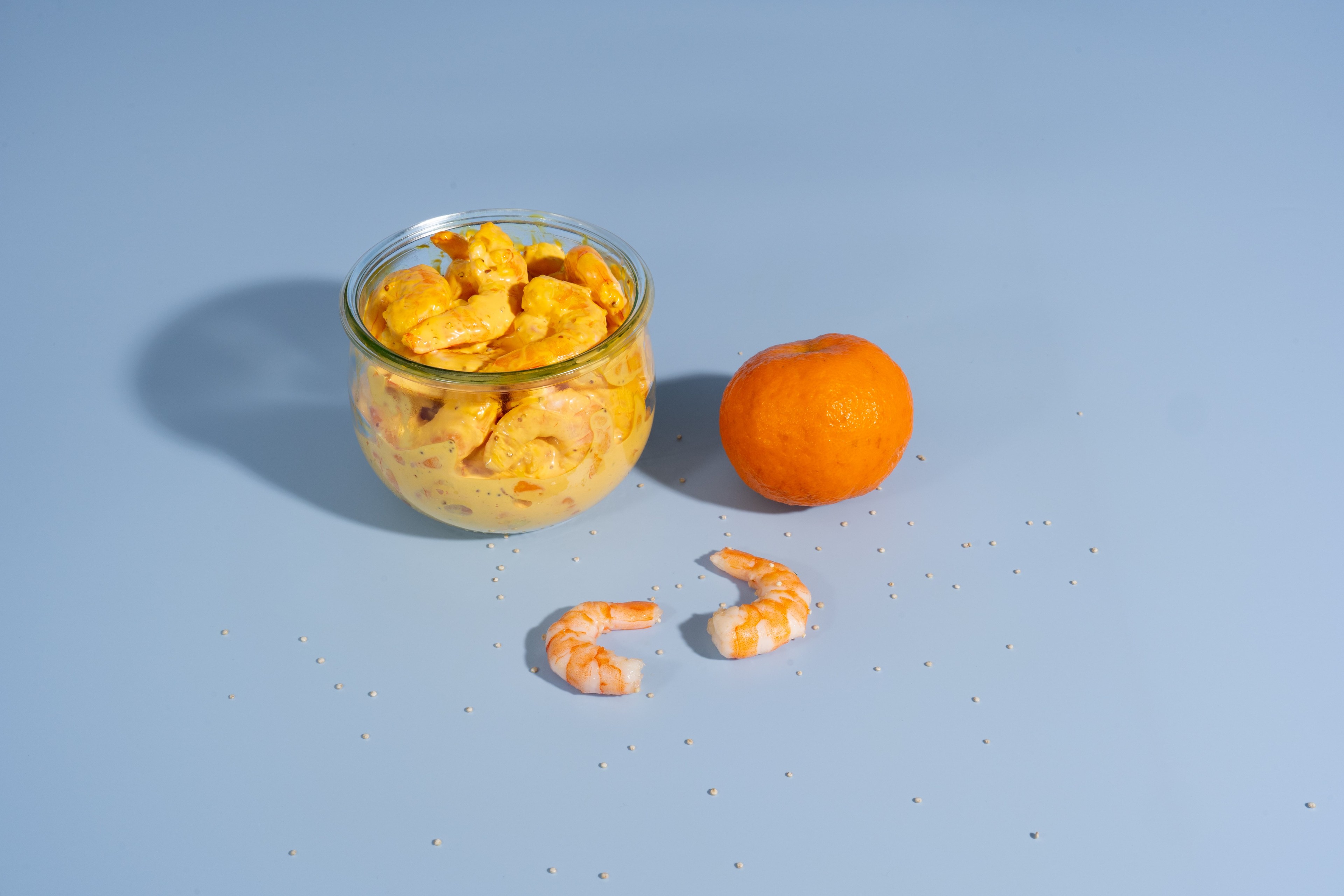 Garnelen in Orangen-Senf Soße