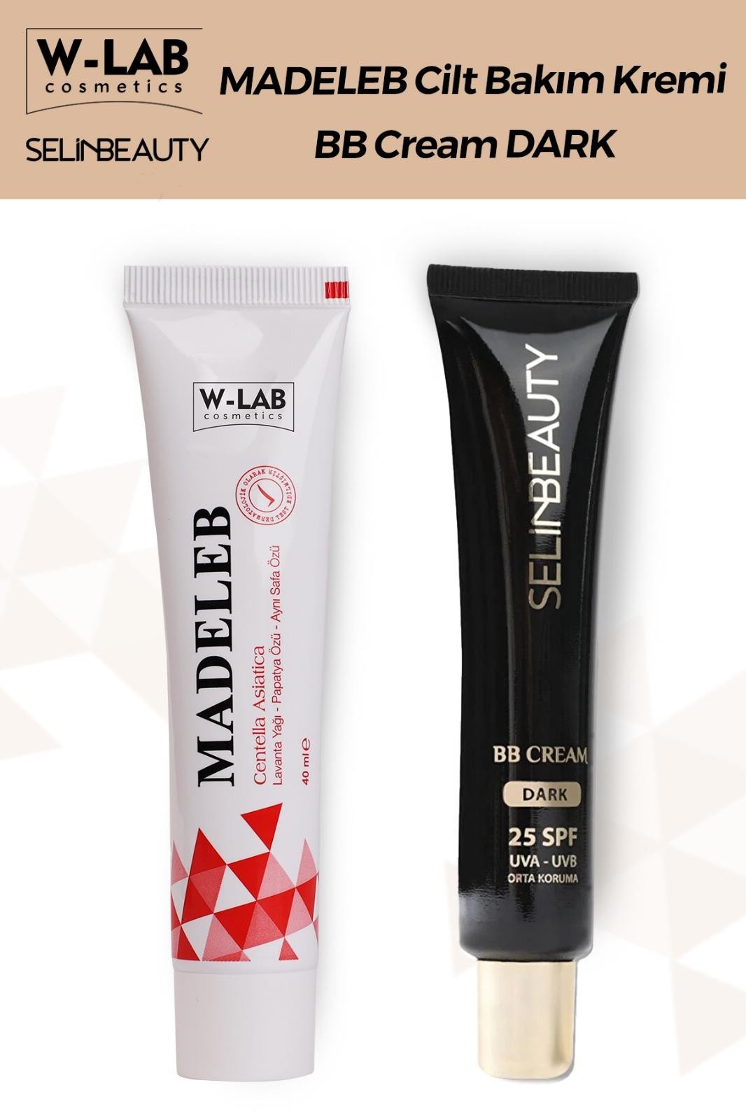 W Lab Madeleb Cream 40 ML + Selin Beauty BB Cream SPF25 Dark 40ML