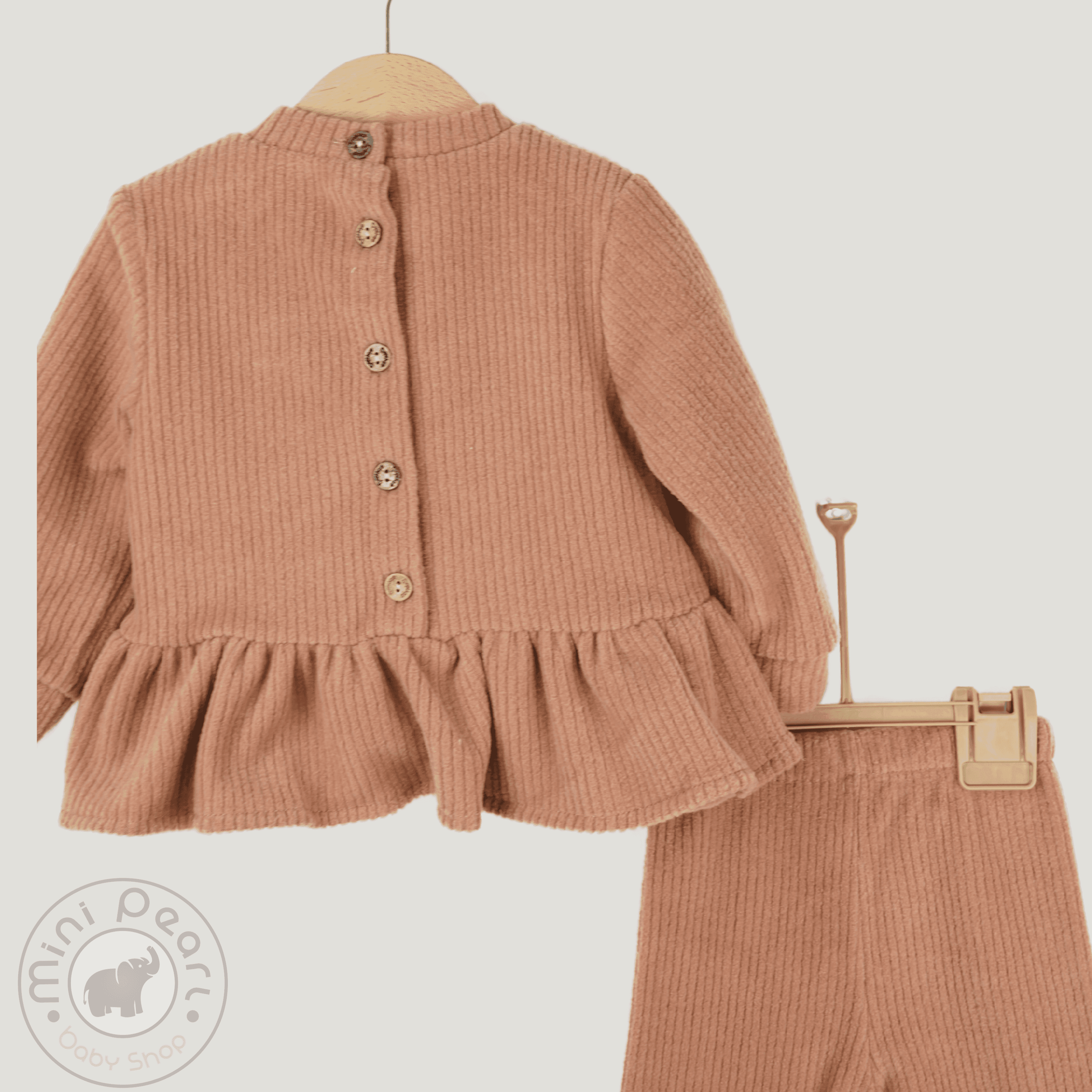 Baby 2er Set – Langarmshirt mit Bärchen-Applikation & Leggings