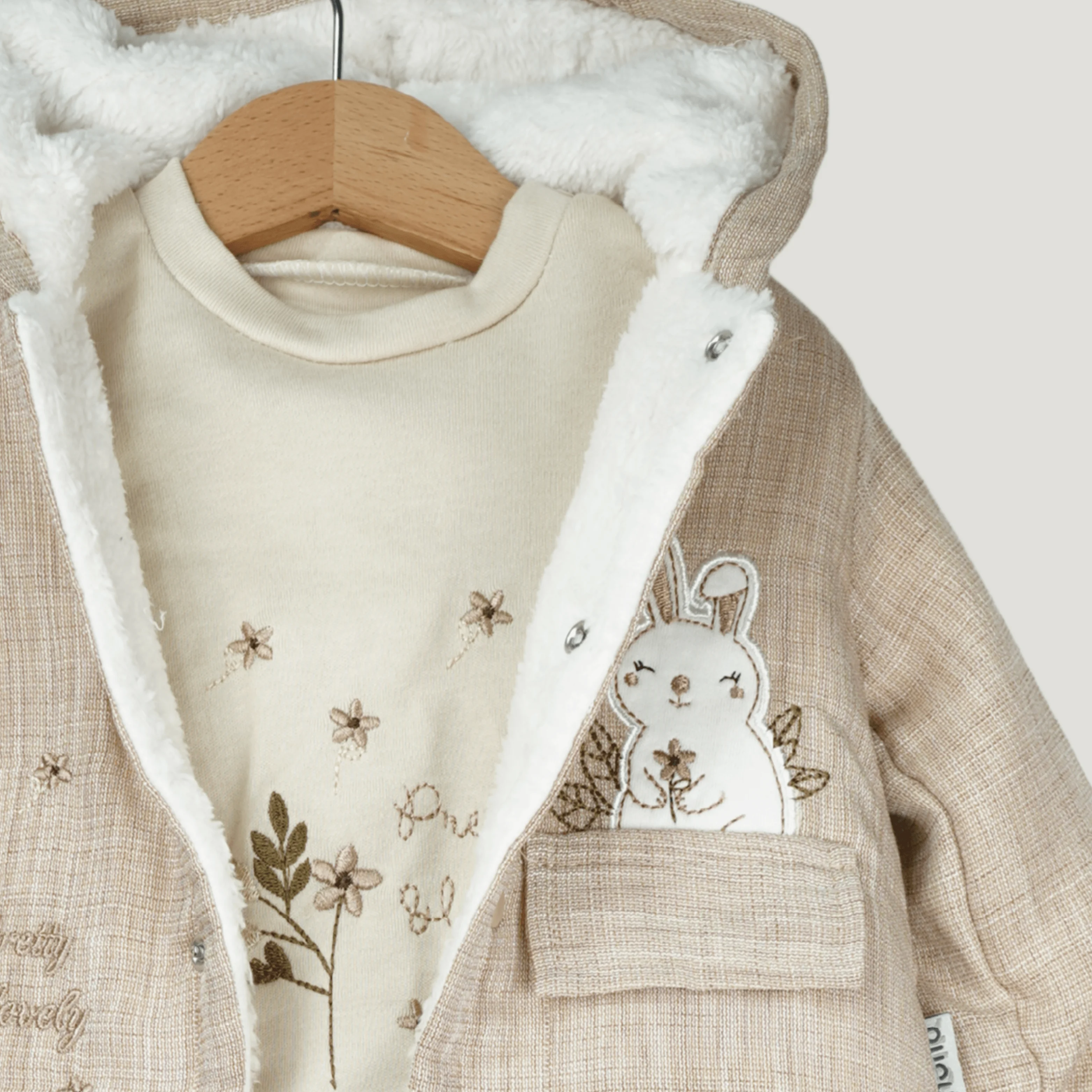 3-teiliges Baby-Winterset mit Teddyjacke, Shirt und Hose