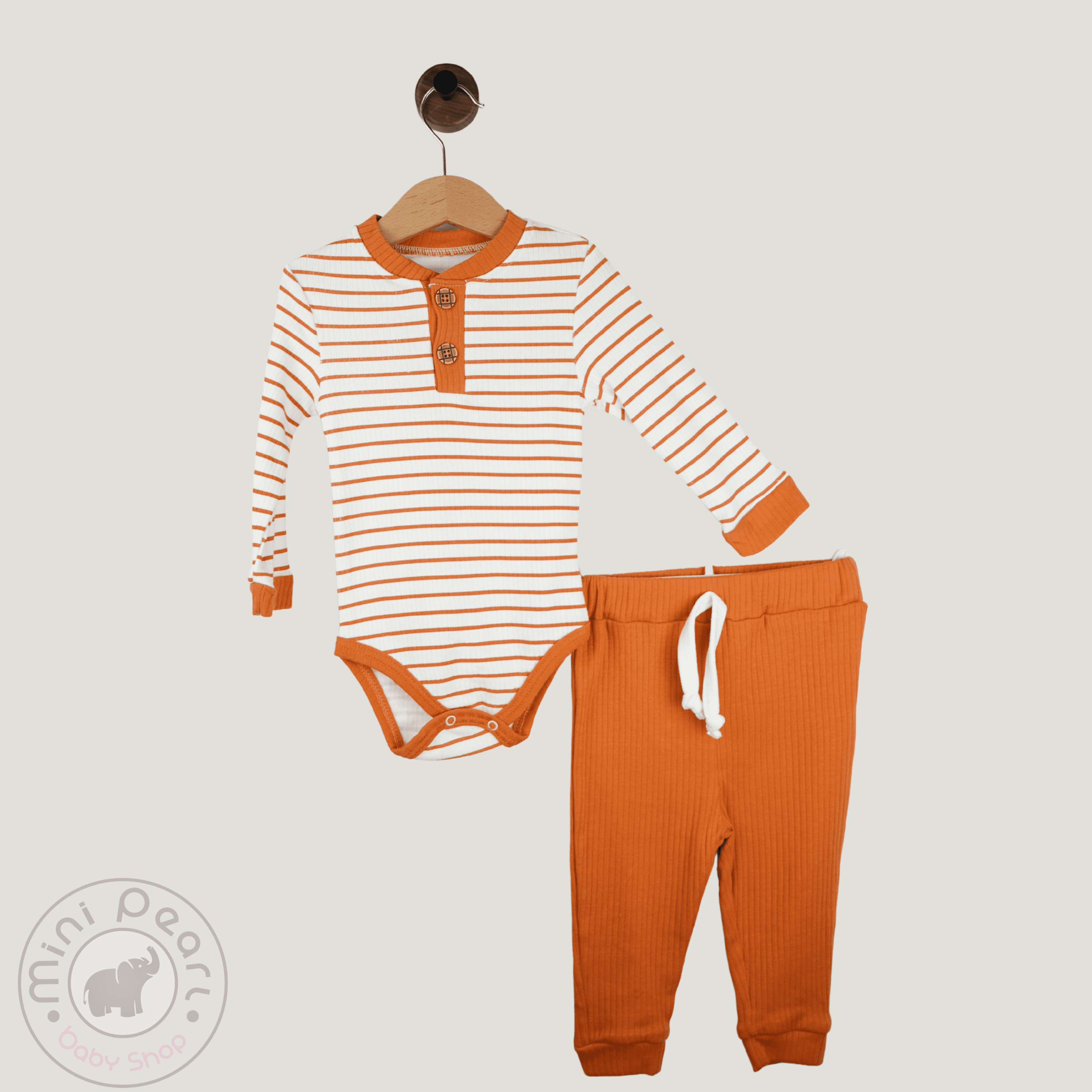 Baby Set – Gestreifter Langarmbody & Hose – 2-teilig