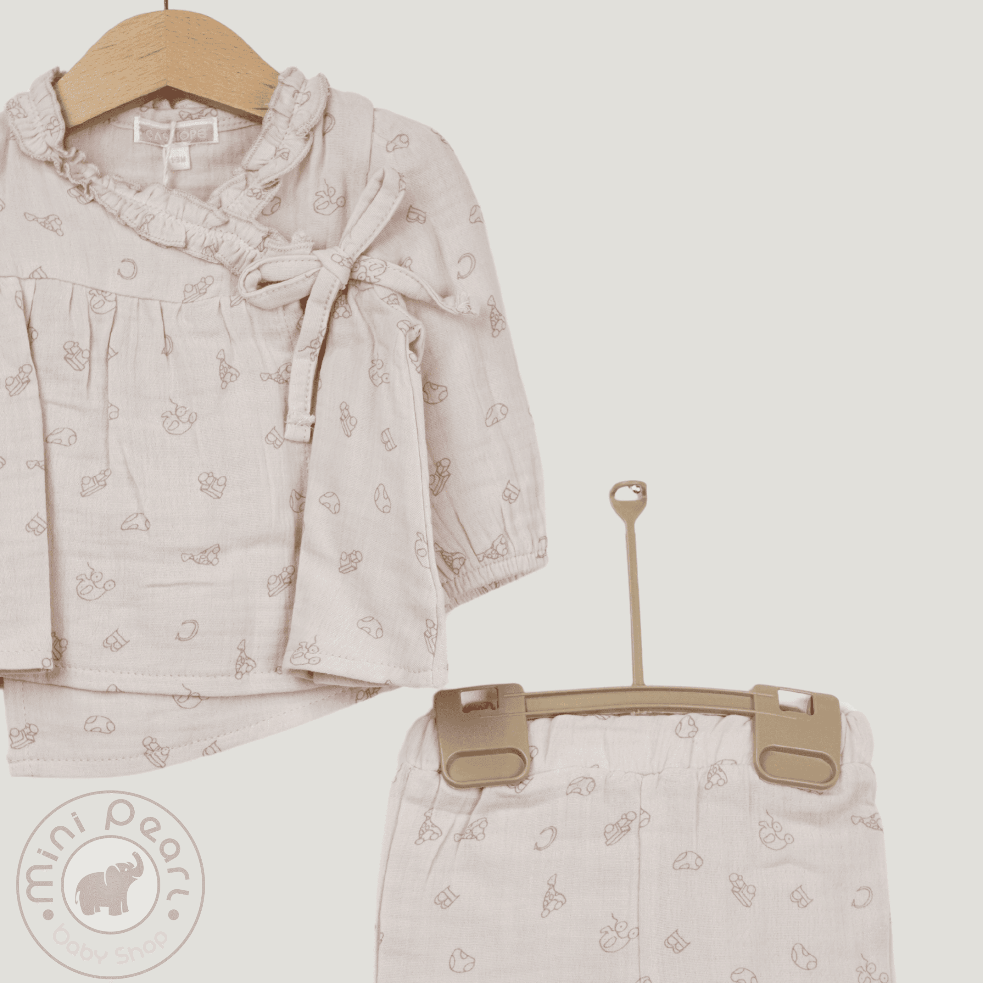 Babyset mit Schleifen-Detail – 2-teilig, 100% Baumwolle