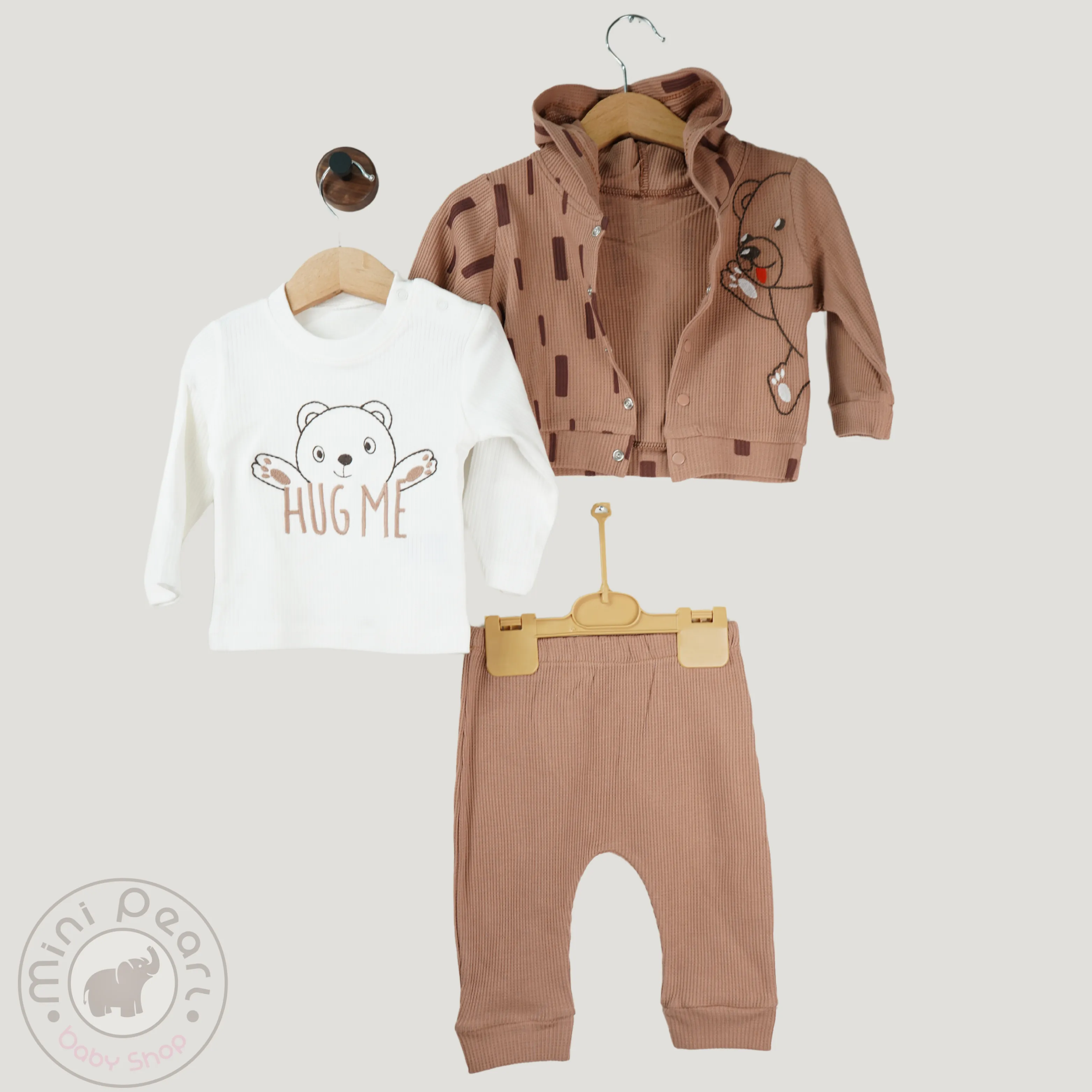 Baby Set „Hug Me Bärchen“ – 3-teilig aus 100% Baumwolle