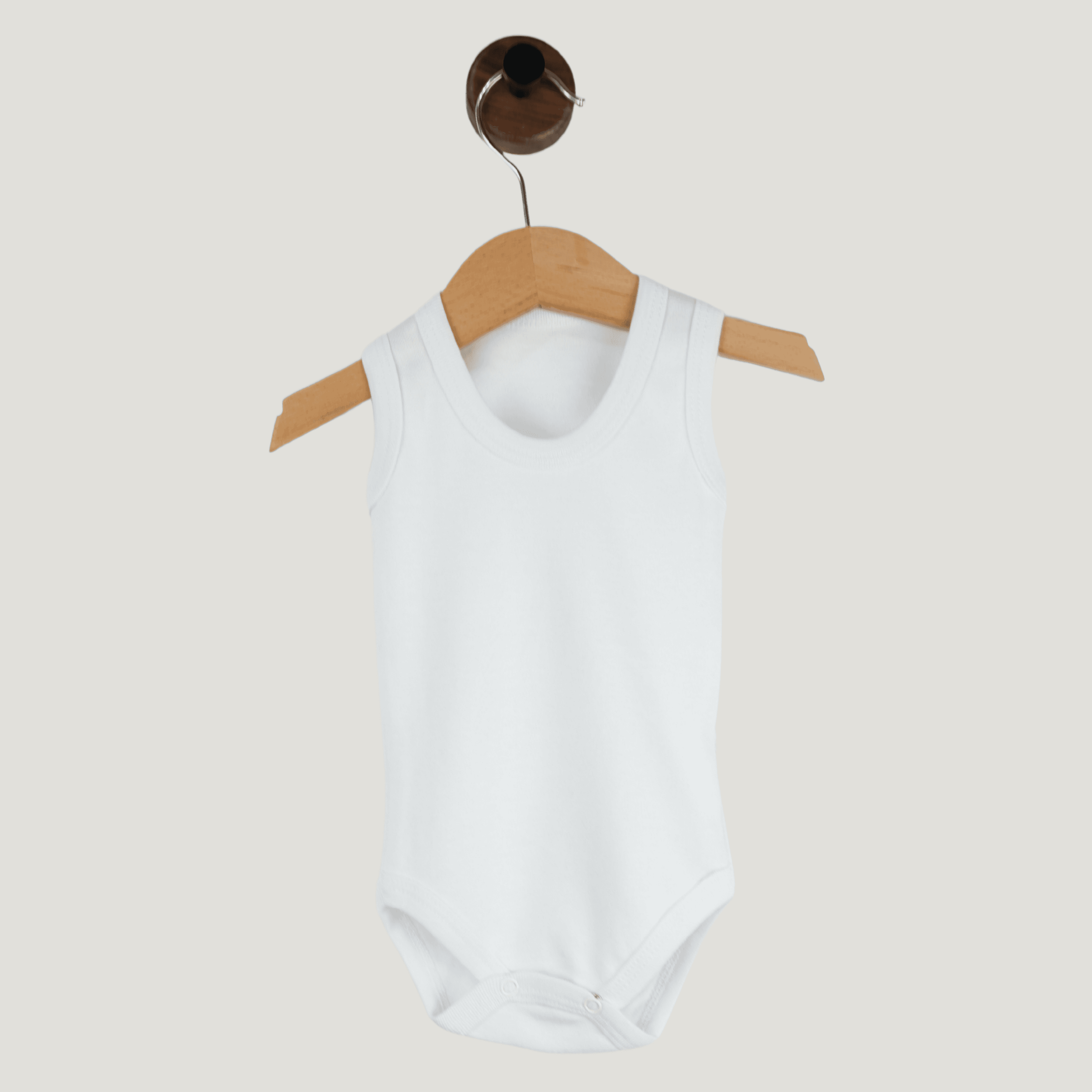Baby Body – Ärmellos – Weiß – 100% Baumwolle