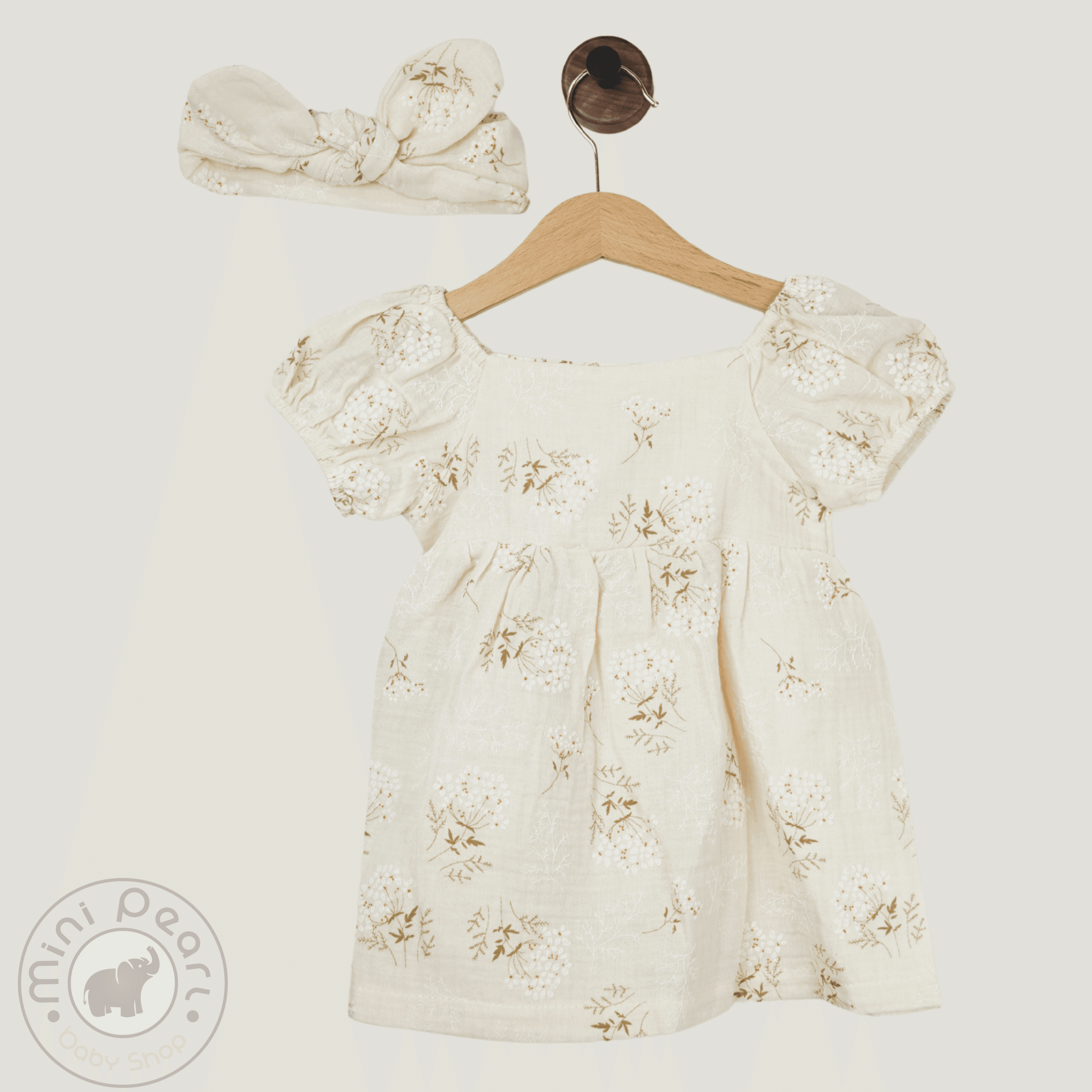 Mädchen Sommerkleid mit Haarband – 100% Baumwolle