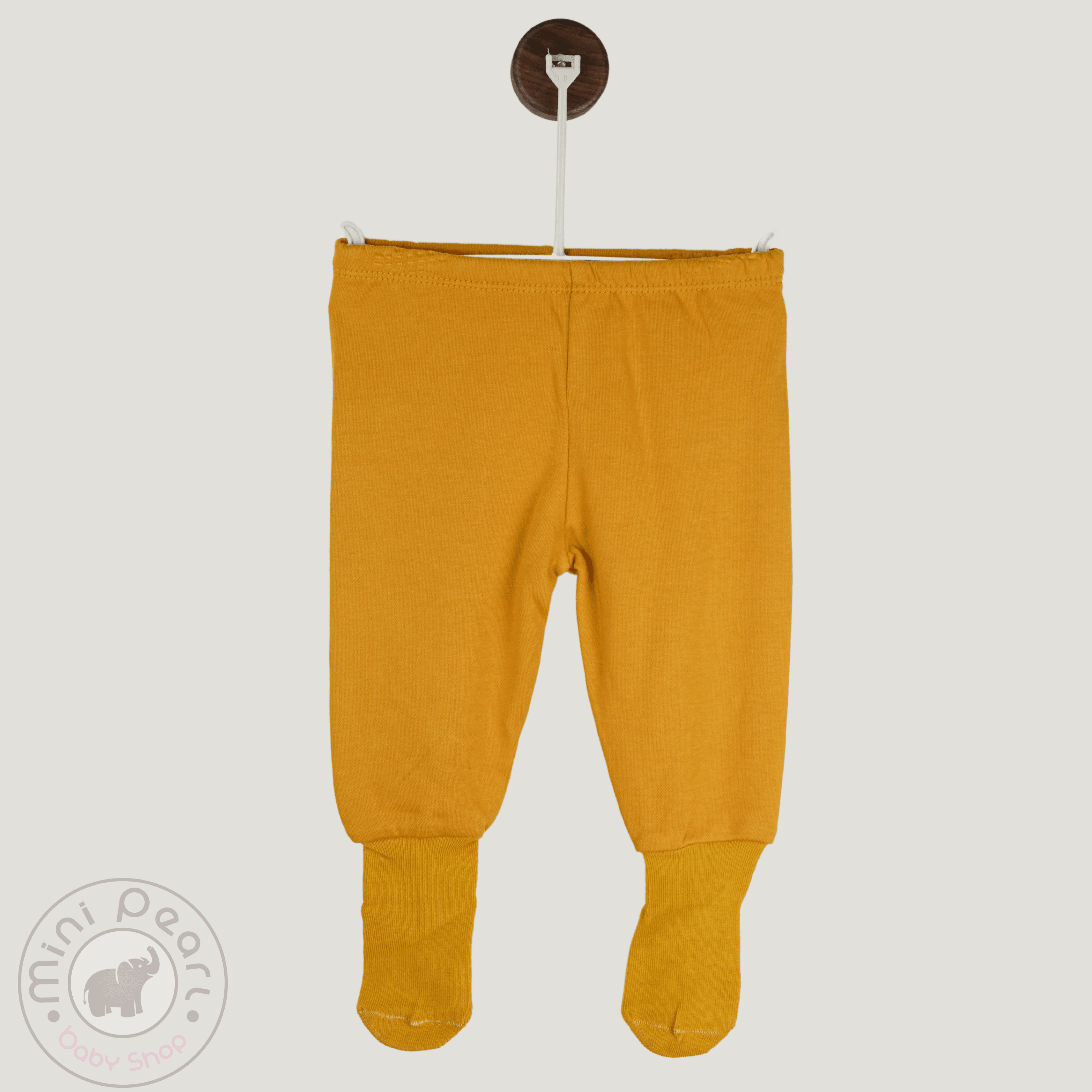 Babyhose mit Fuß – Einfarbig – Senfgelb