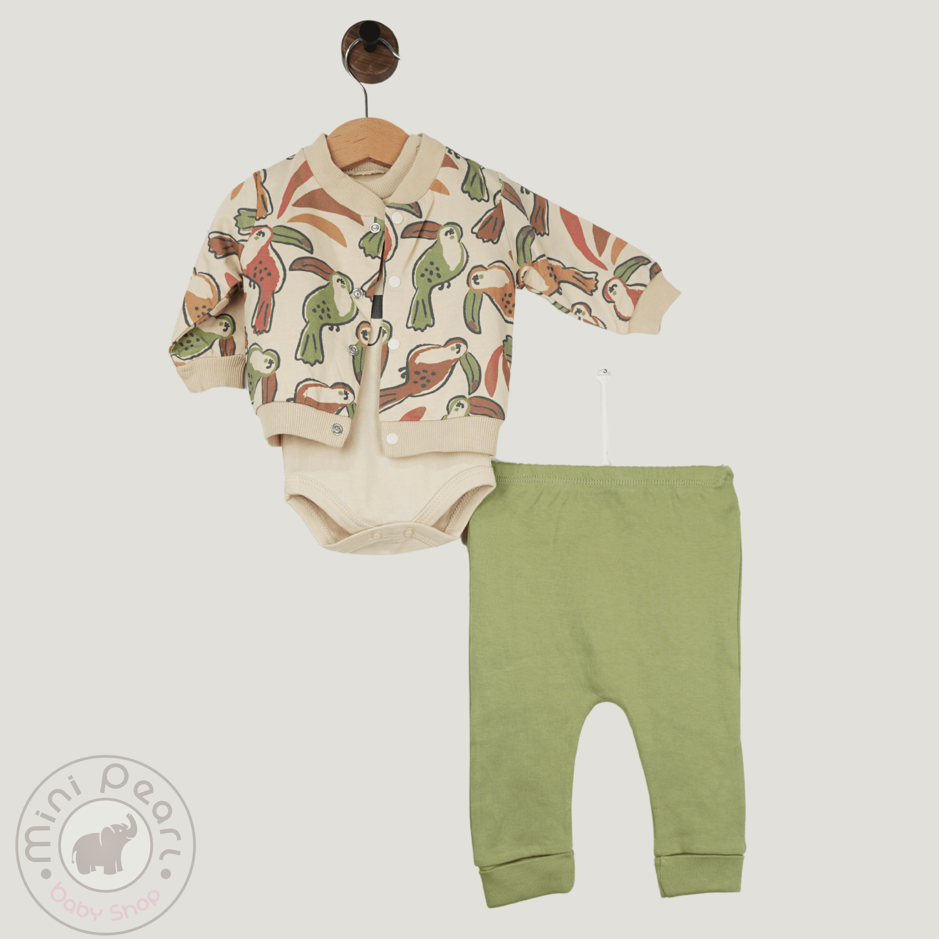 3-teiliges Babyset mit Tukanmotiv