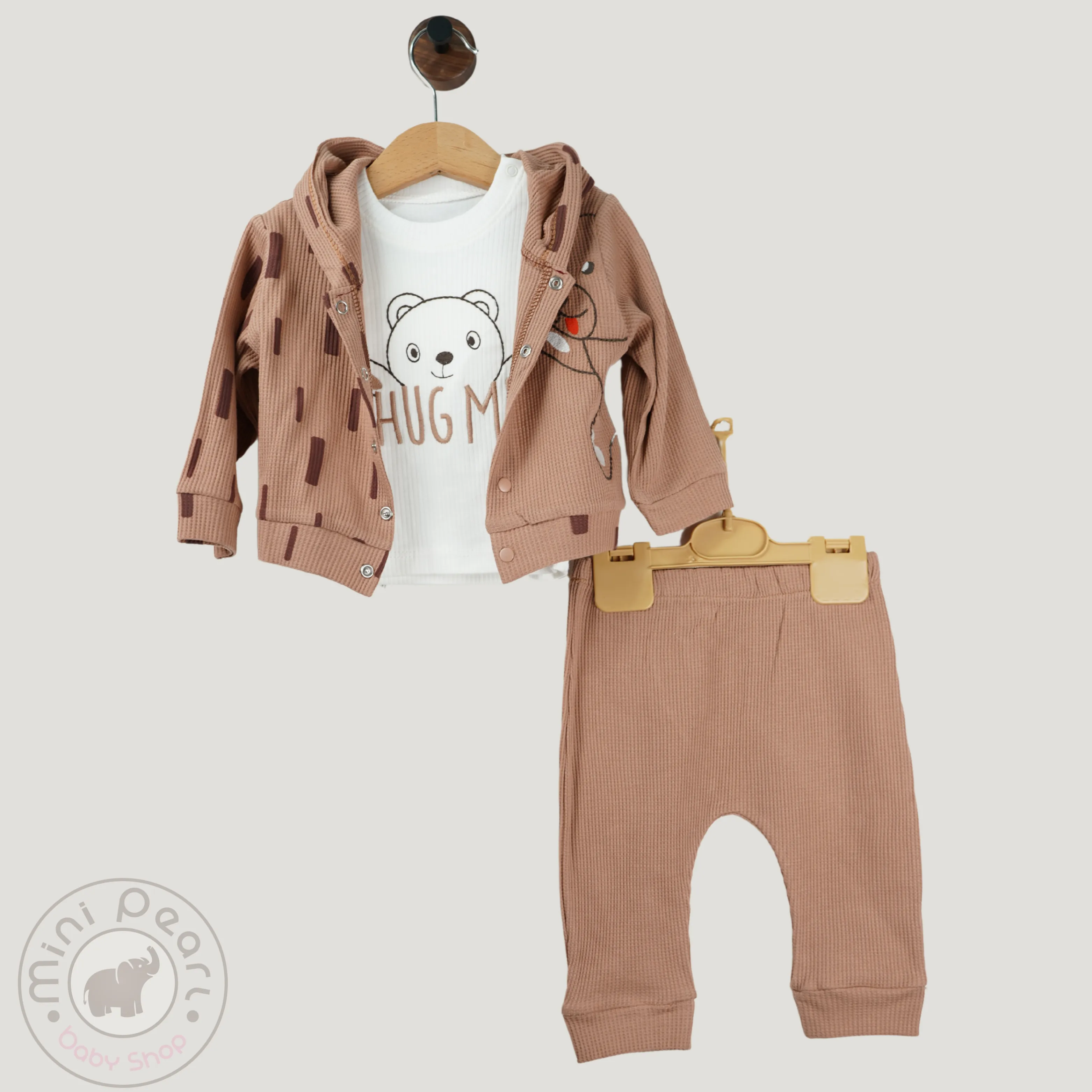 Baby Set „Hug Me Bärchen“ – 3-teilig aus 100% Baumwolle