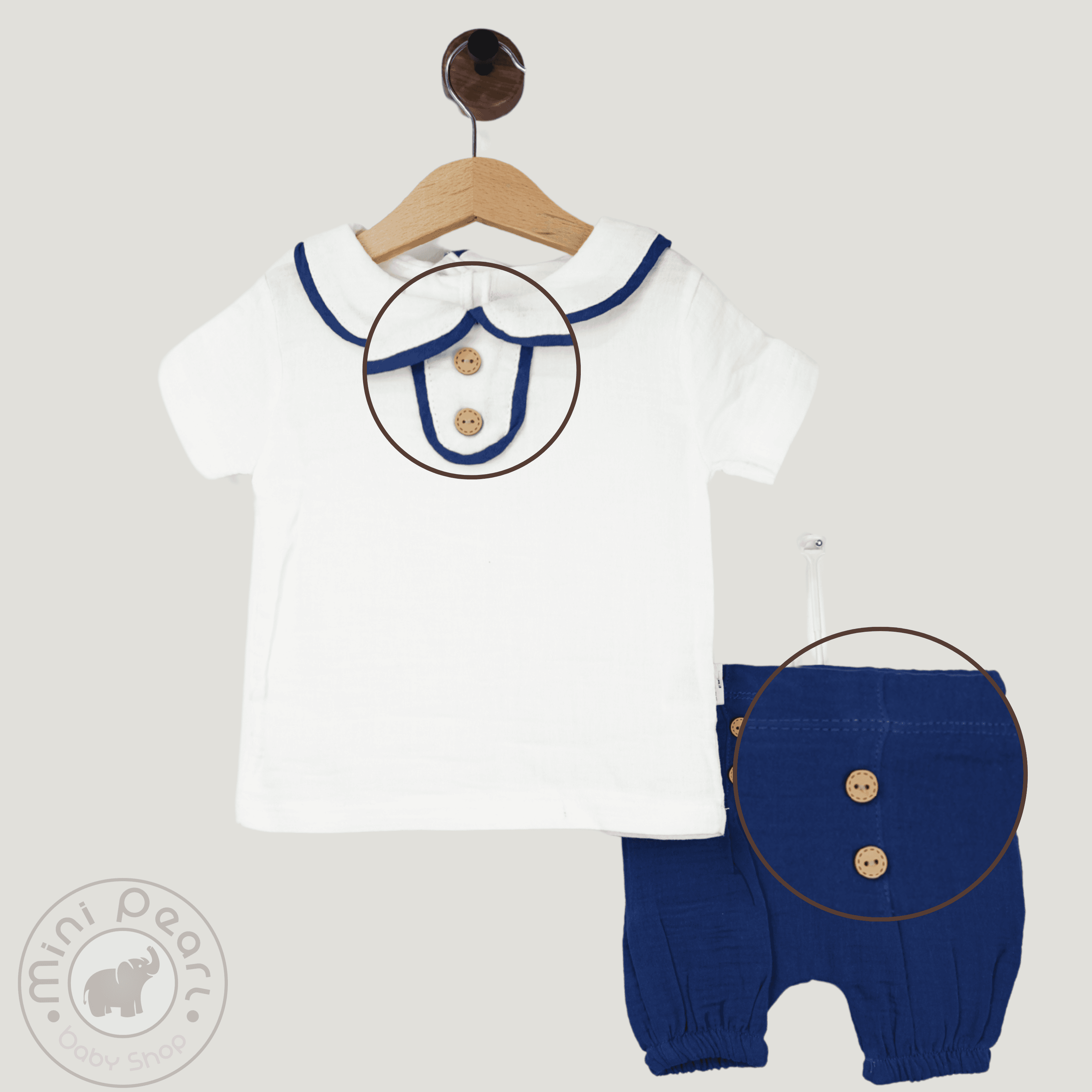 2-teiliges Sommer-Babyset mit Kragen