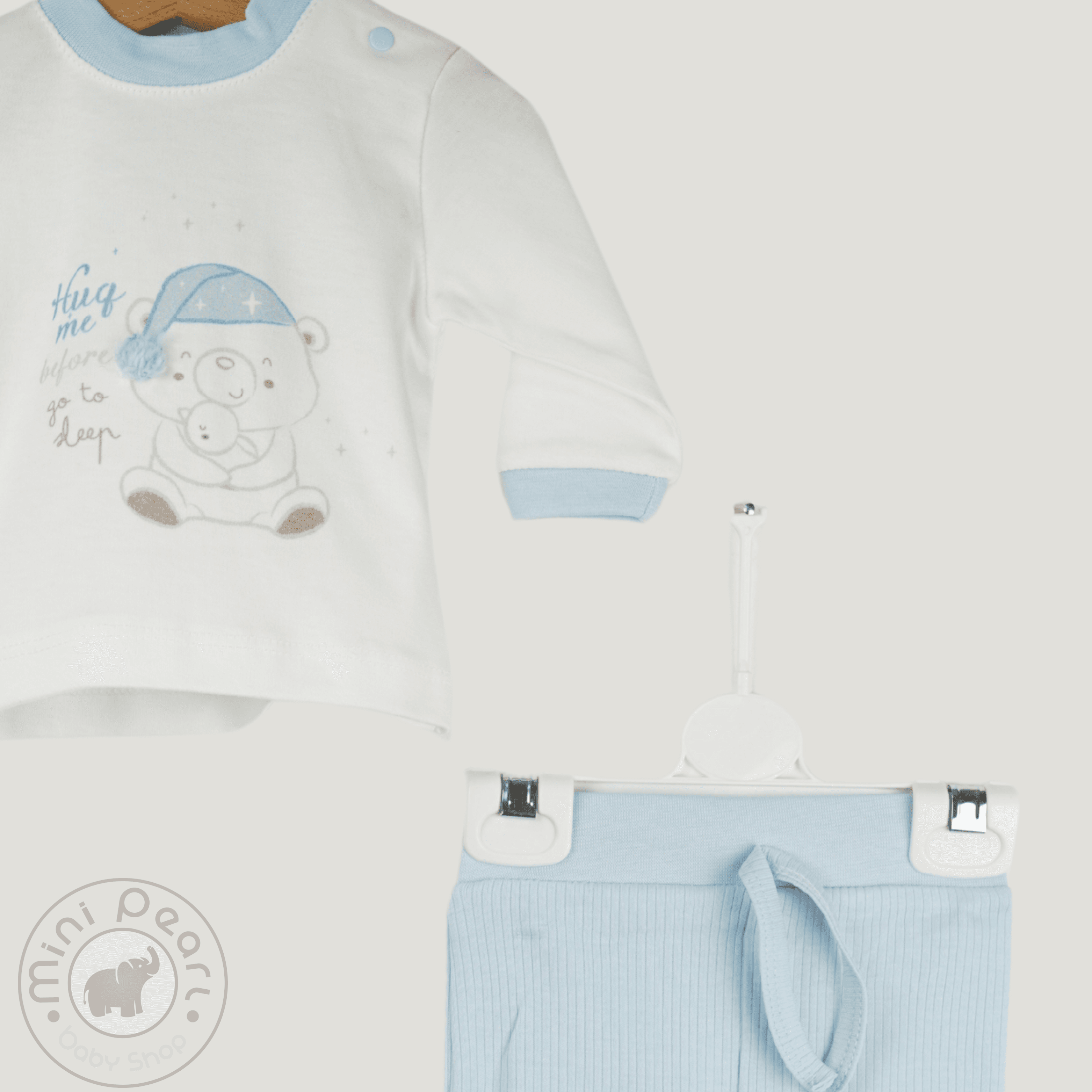 Baby Set – Langarmshirt mit Bärenmotiv & Ripp-Hose