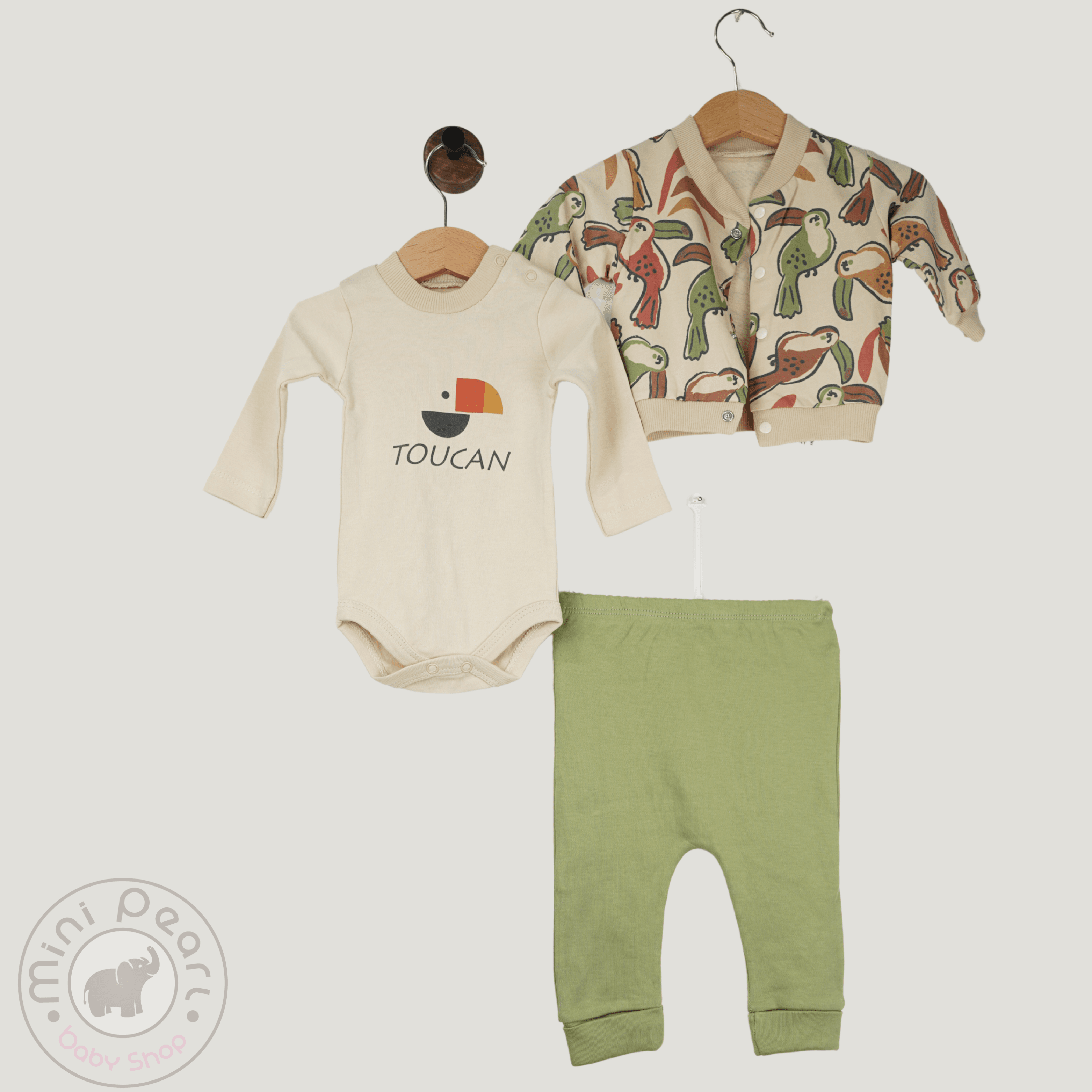 3-teiliges Babyset mit Tukanmotiv