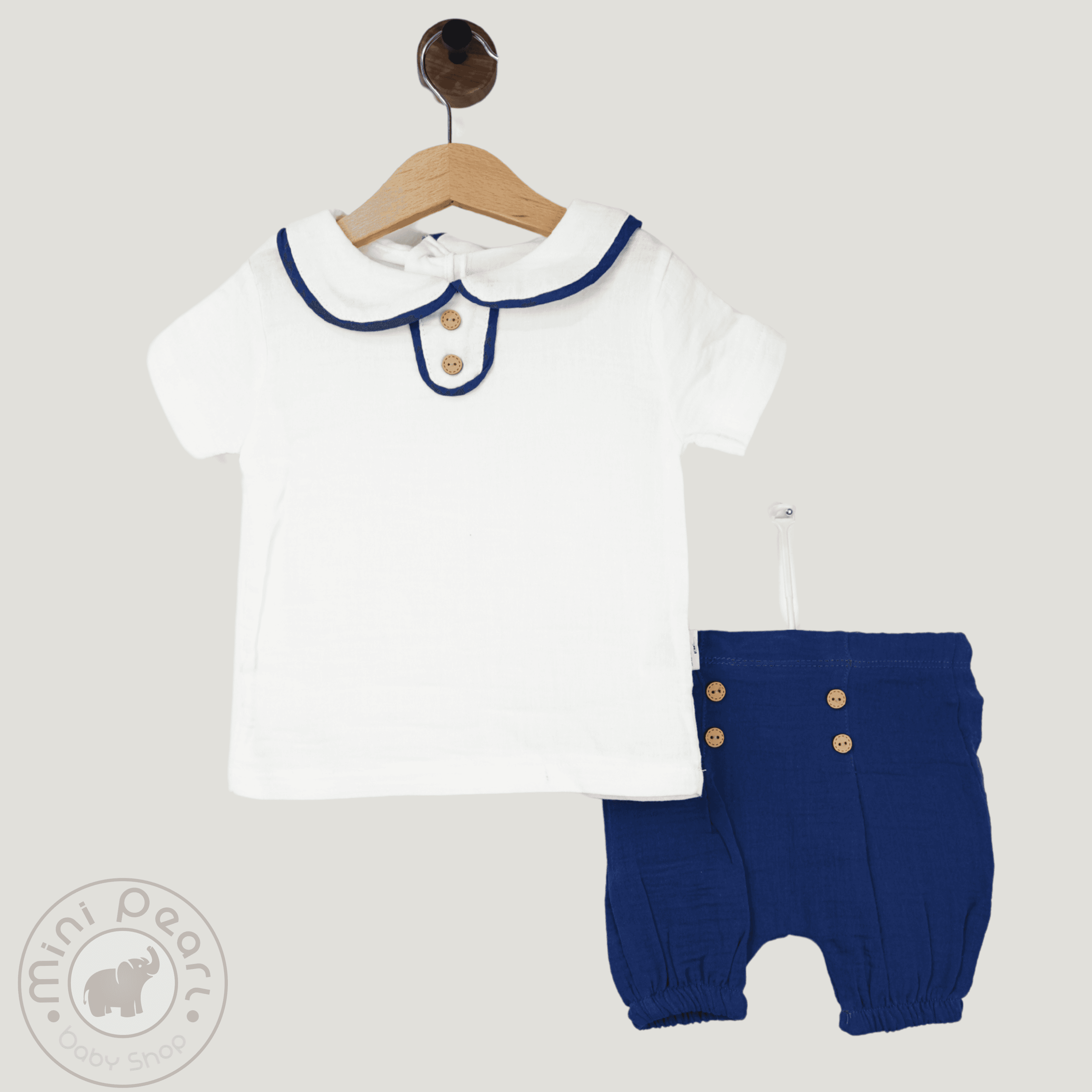 2-teiliges Sommer-Babyset mit Kragen