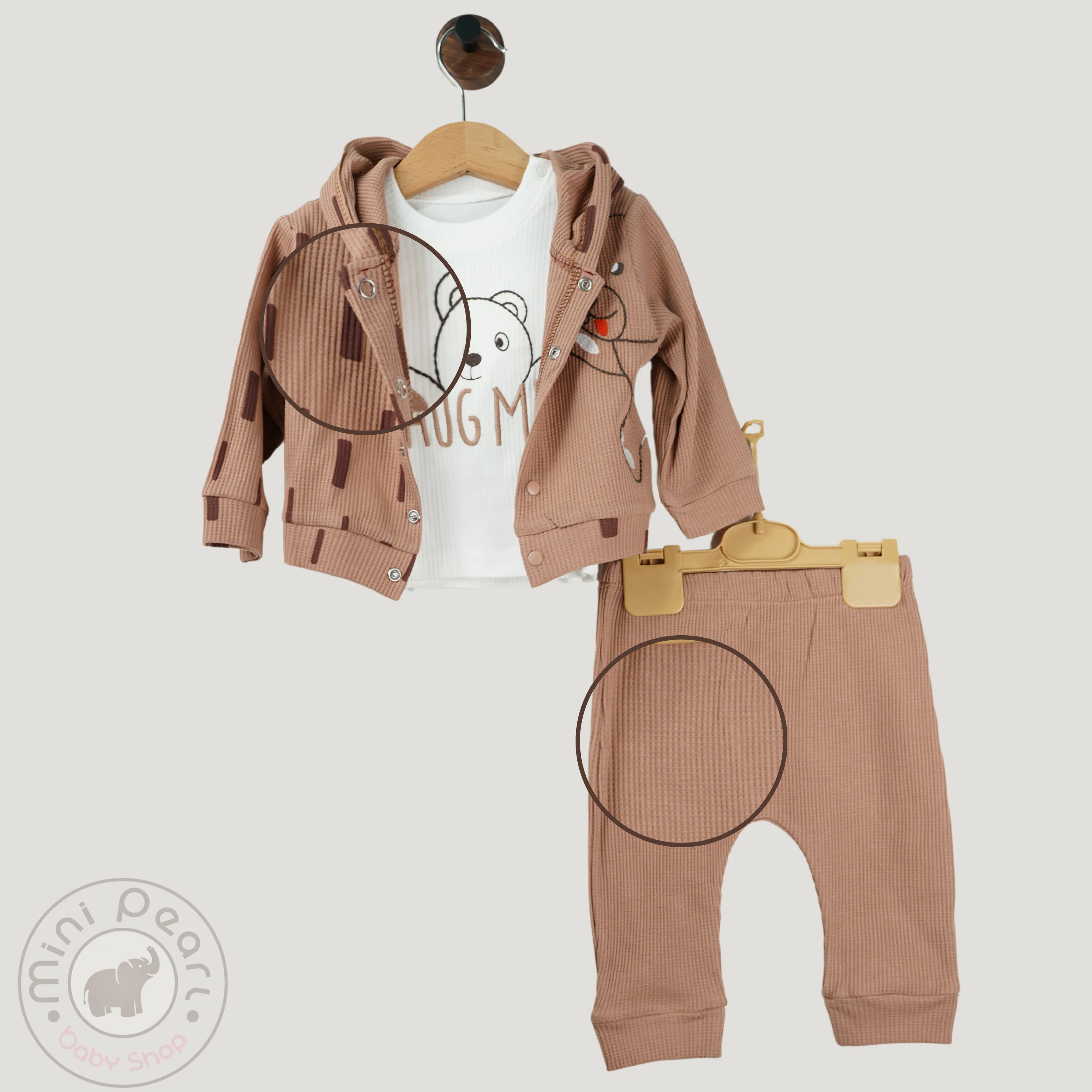 Baby Set „Hug Me Bärchen“ – 3-teilig aus 100% Baumwolle