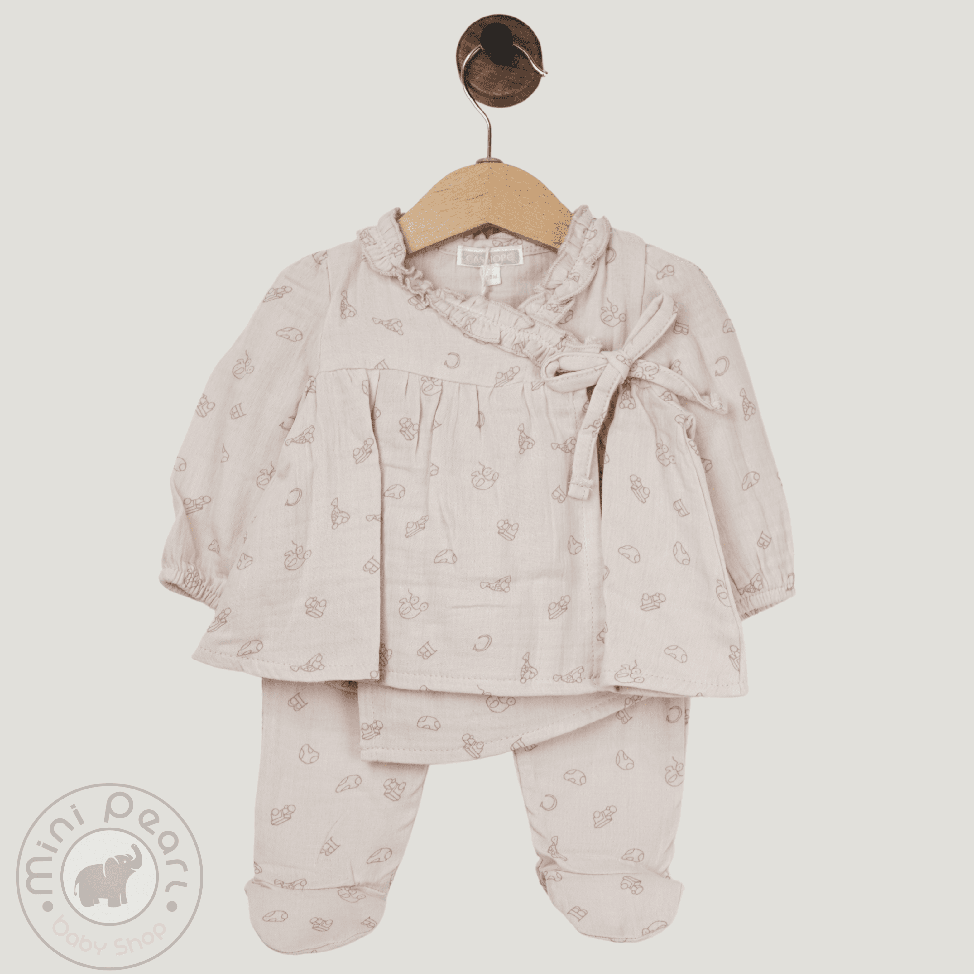 Babyset mit Schleifen-Detail – 2-teilig, 100% Baumwolle