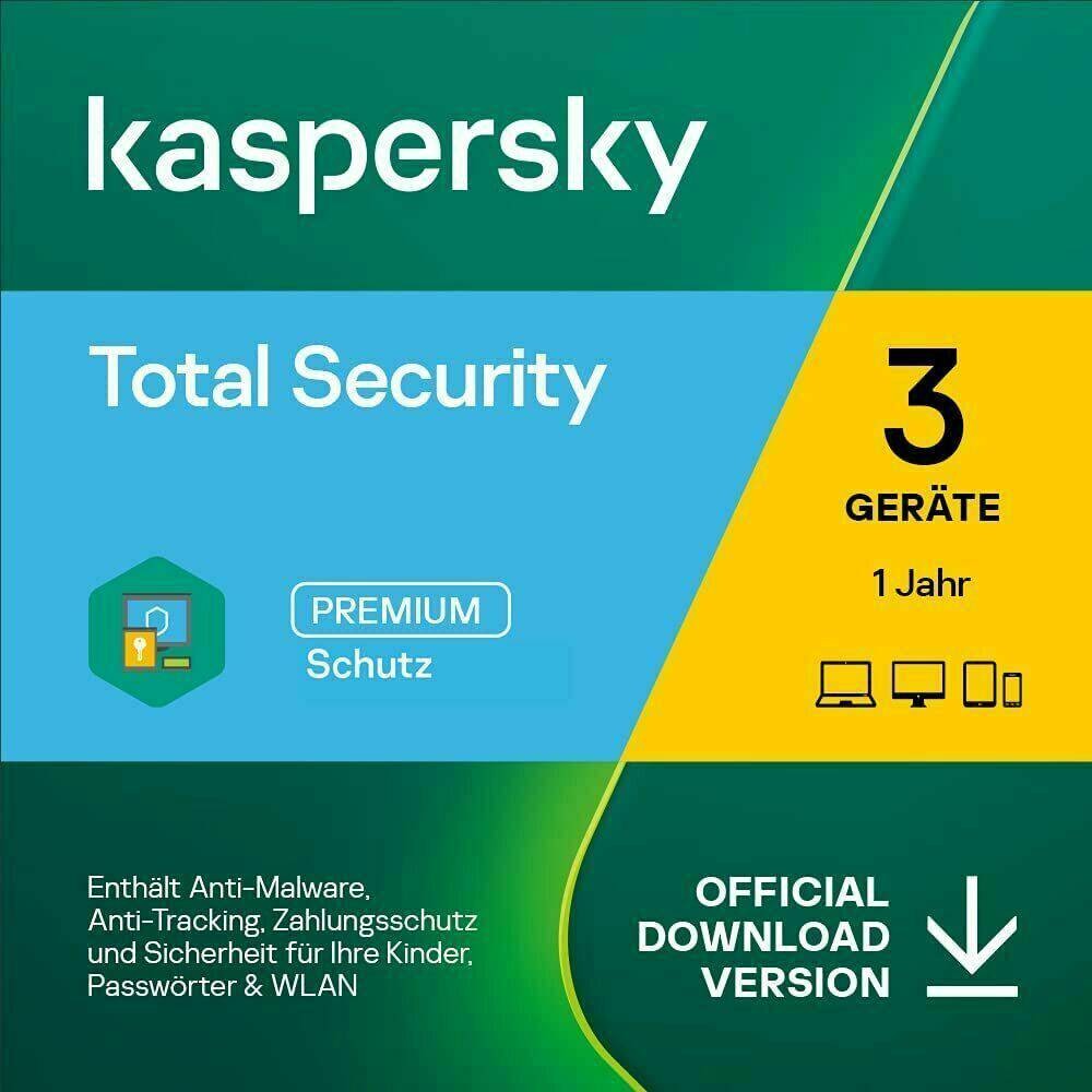 Kaspersky Total Security 2024 3 Geräte 1 Jahr inkl. Antivirus per E-mail