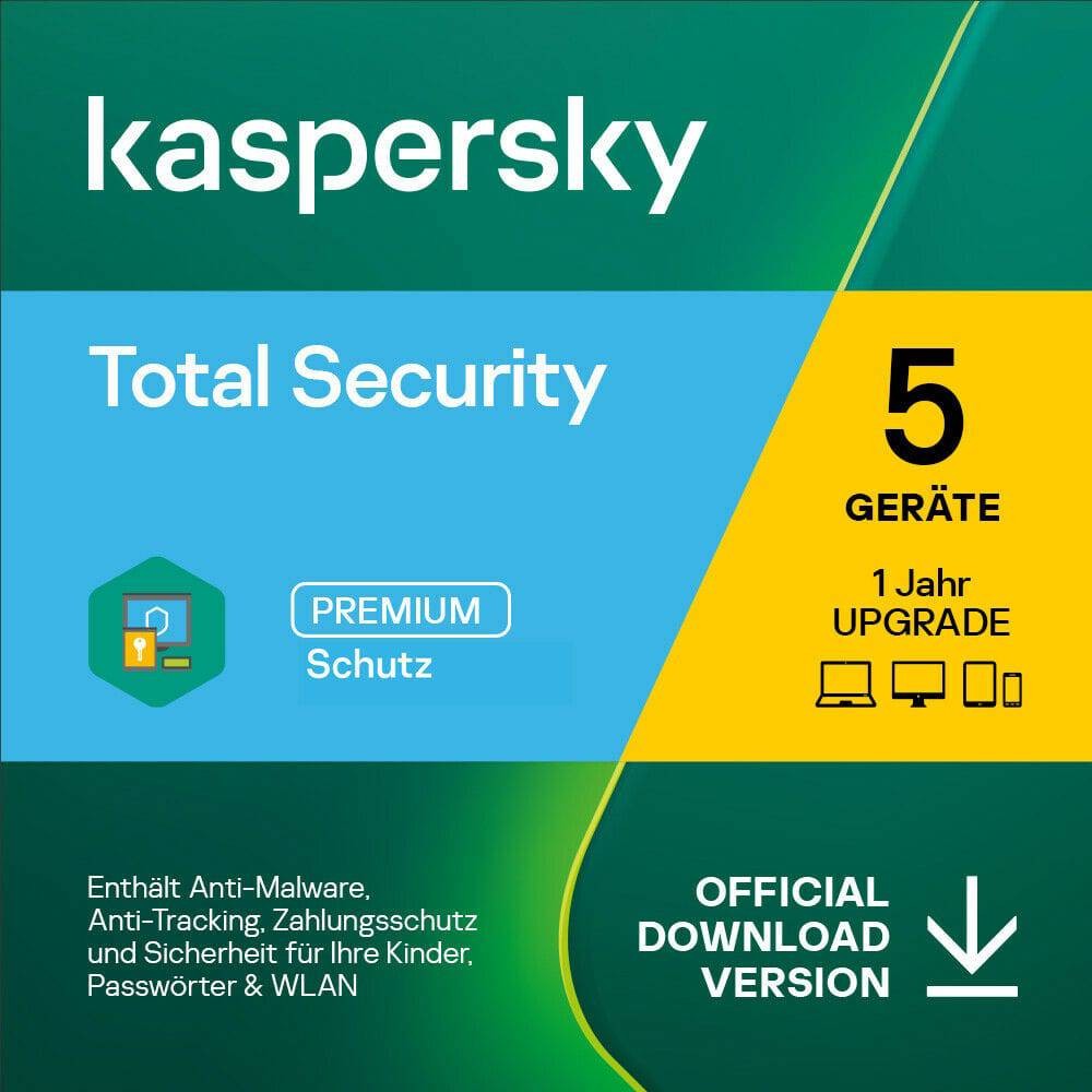 Kaspersky Total Security 2024 5 Geräte 1 Jahr inkl. Antivirus per E-mail