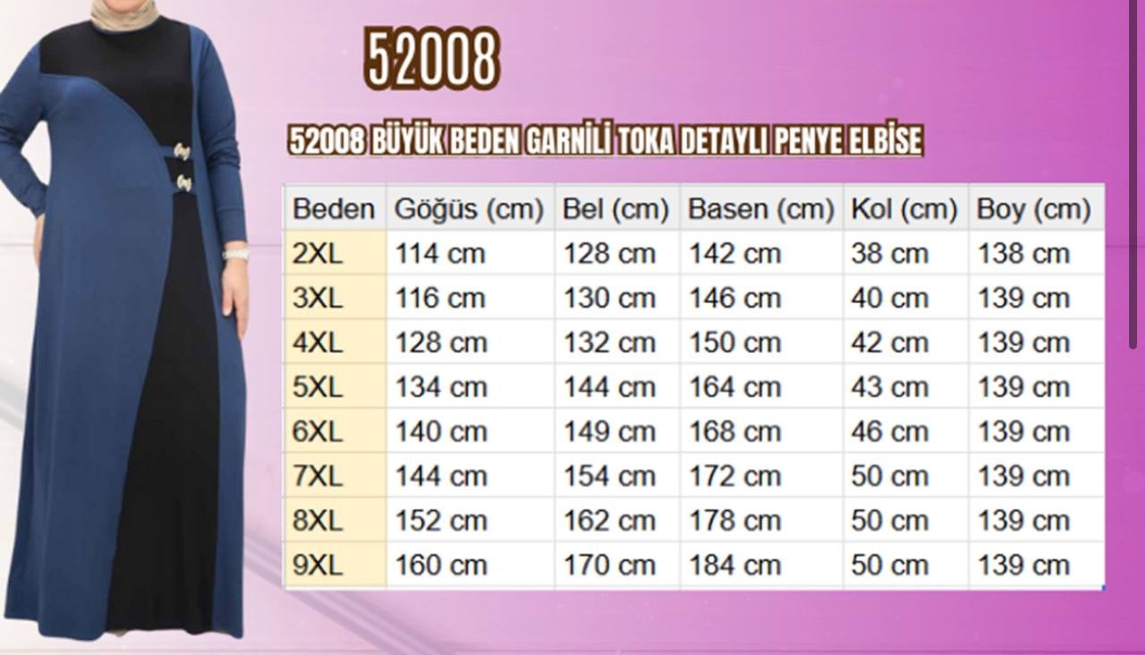 52008 - BROŞLU PENYE ELBİSE