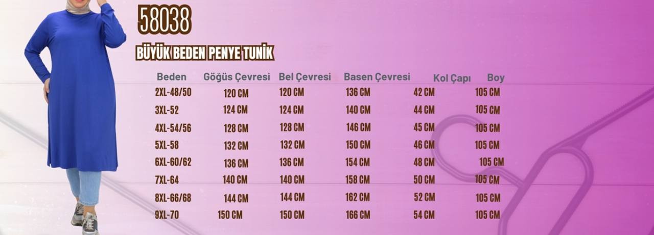 58038 - YIRTMAÇLI PENYE TUNİK