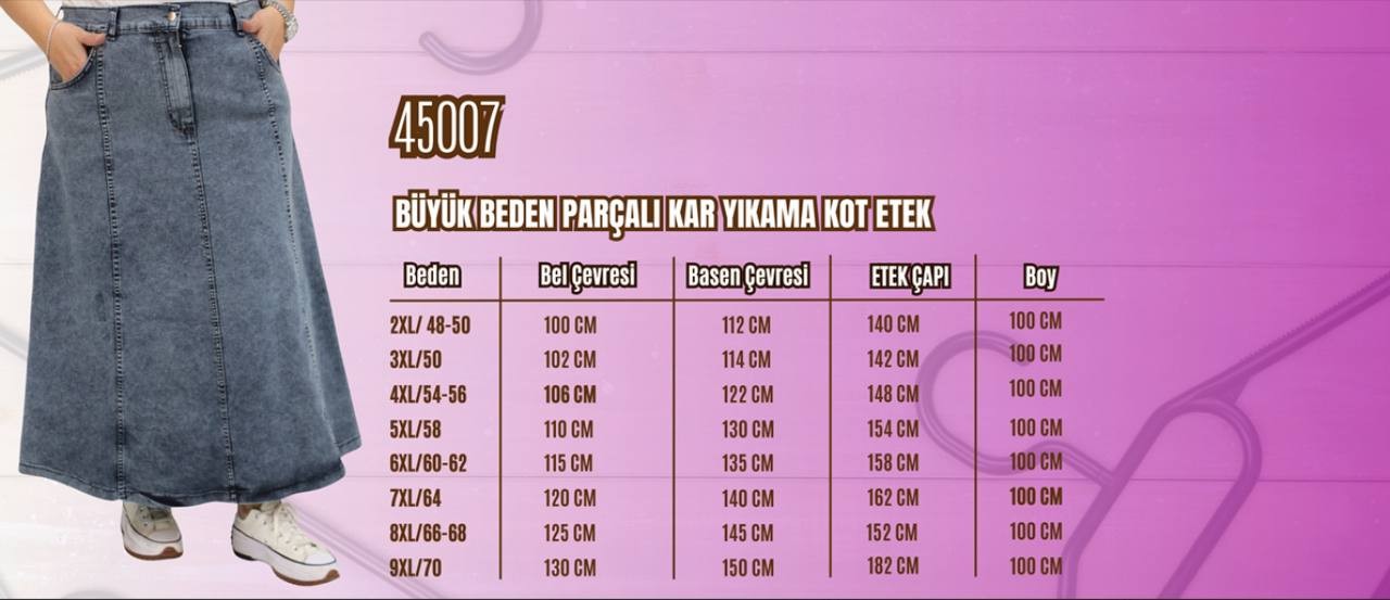 45007 - PARÇALI KOT ETEK 