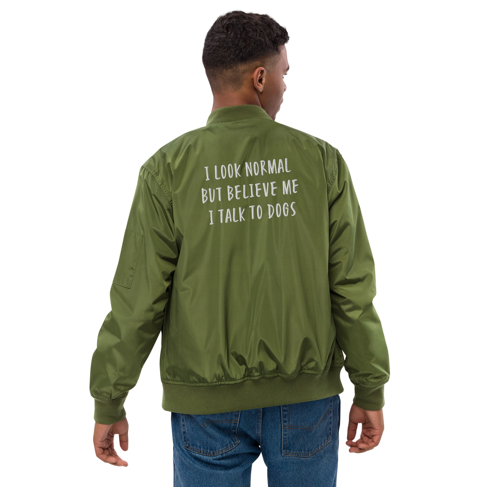 Unisex Recycled bomber jacket "I look normal but.."