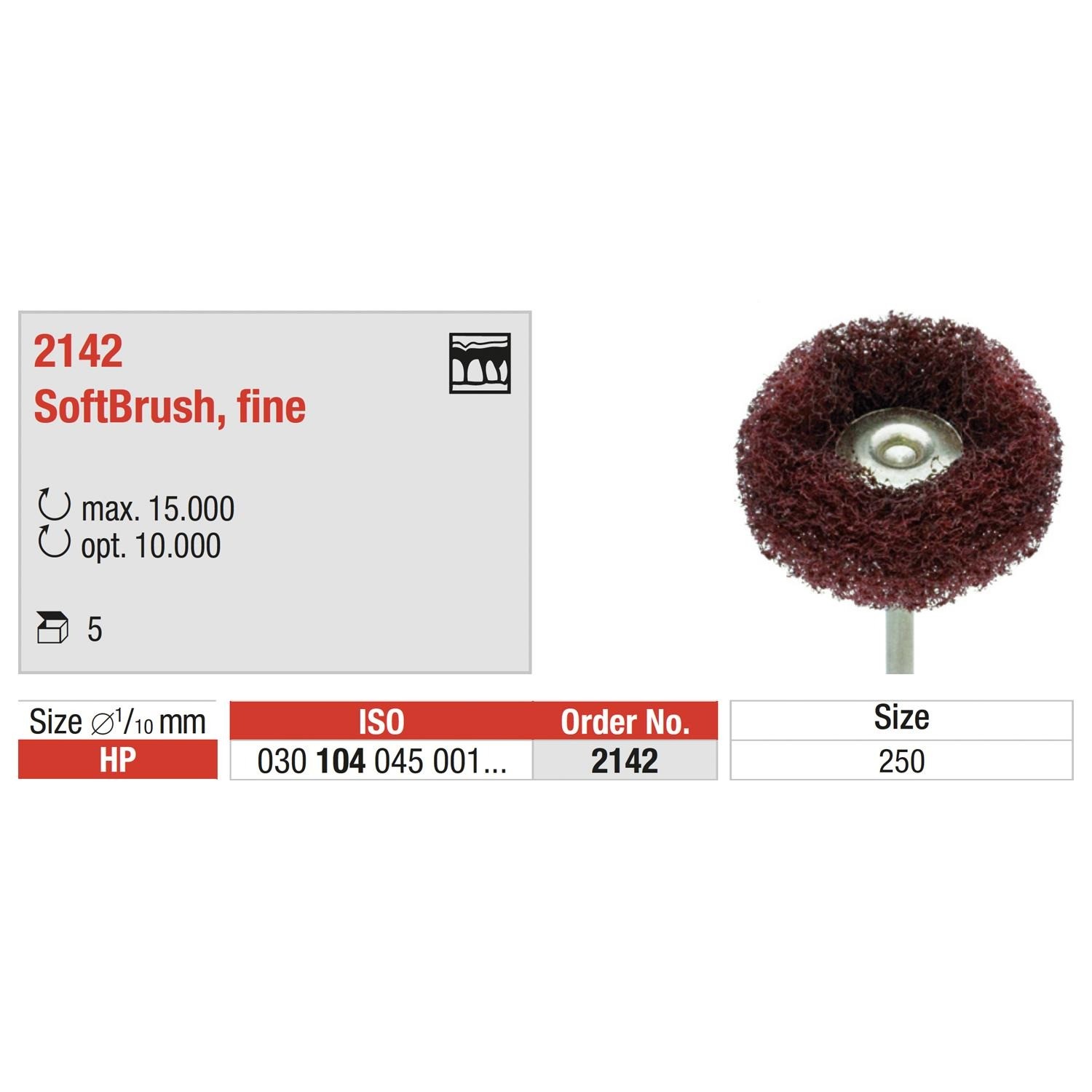 EDENTA | Edenta 2142 - Soft Brush - Bordeaux - fin - lot de 5