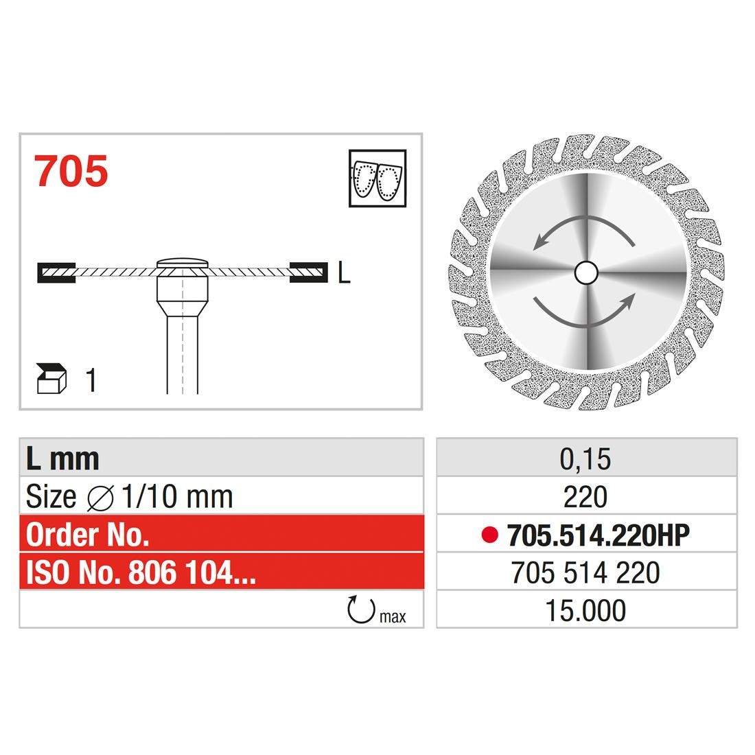 EDENTA | ED-705.514.220HP - Disque diamanté SUPERFLEX (fin)
