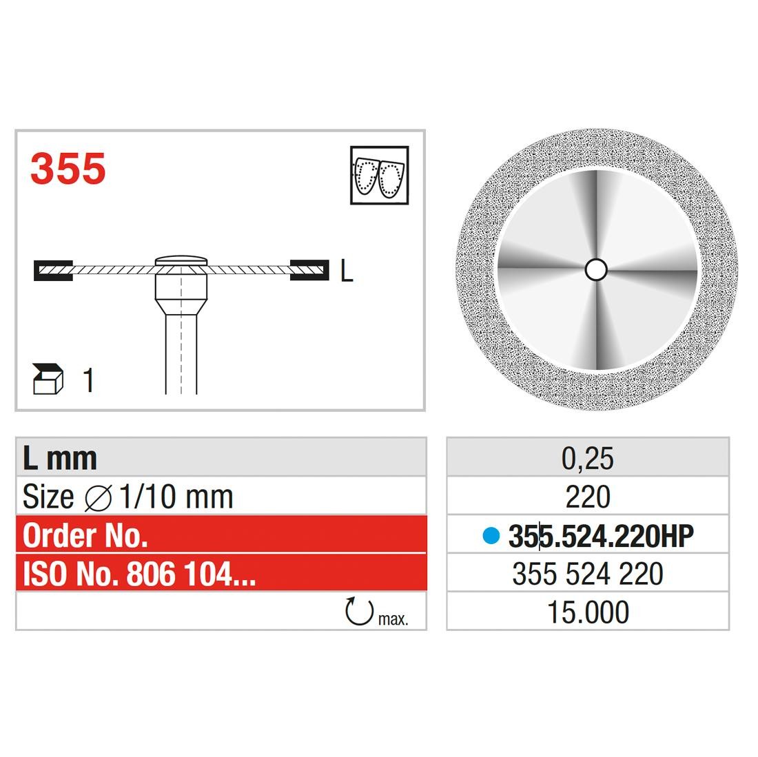 EDENTA | ED-355.524.190HP - Disque diamanté SUPERFLEX