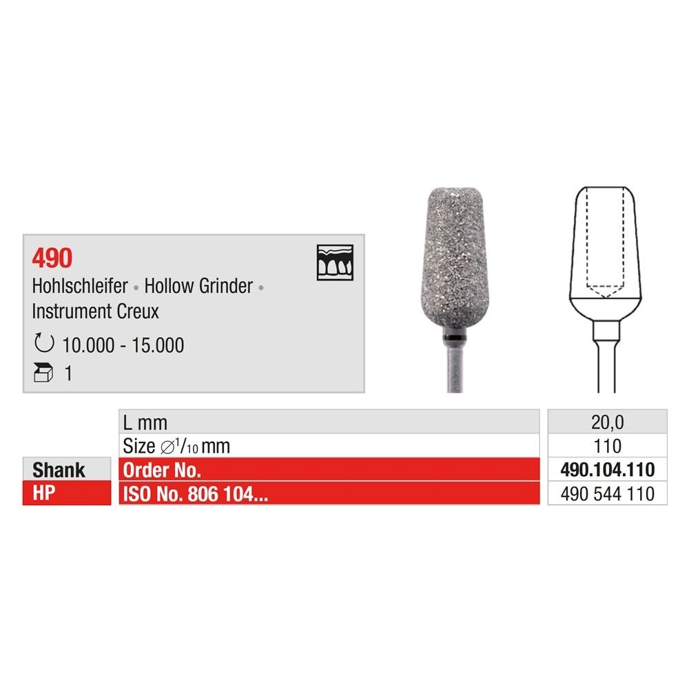 EDENTA | ED-490.104.110 – Fraise diamantée creus