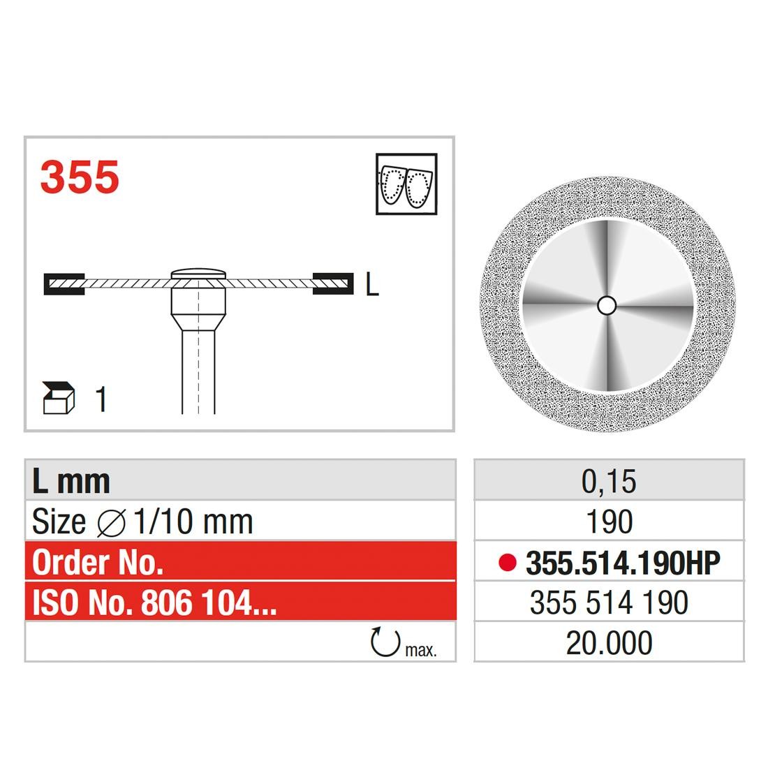EDENTA | ED-355.514.190HP - Disque diamanté SUPERFLEX (fin)
