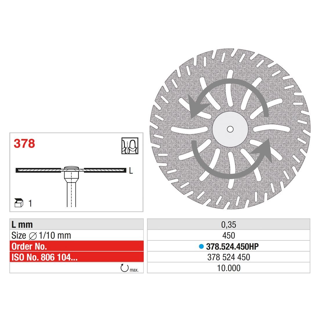 EDENTA | ED-378.524.450HP – Disque à tronçonner