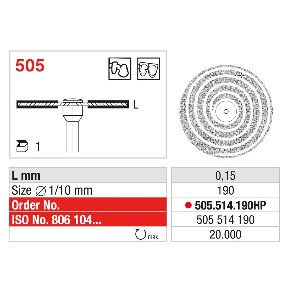 EDENTA | ED-505.514.190HP - Disque diamanté SUPERFLEX Turbo (fin)