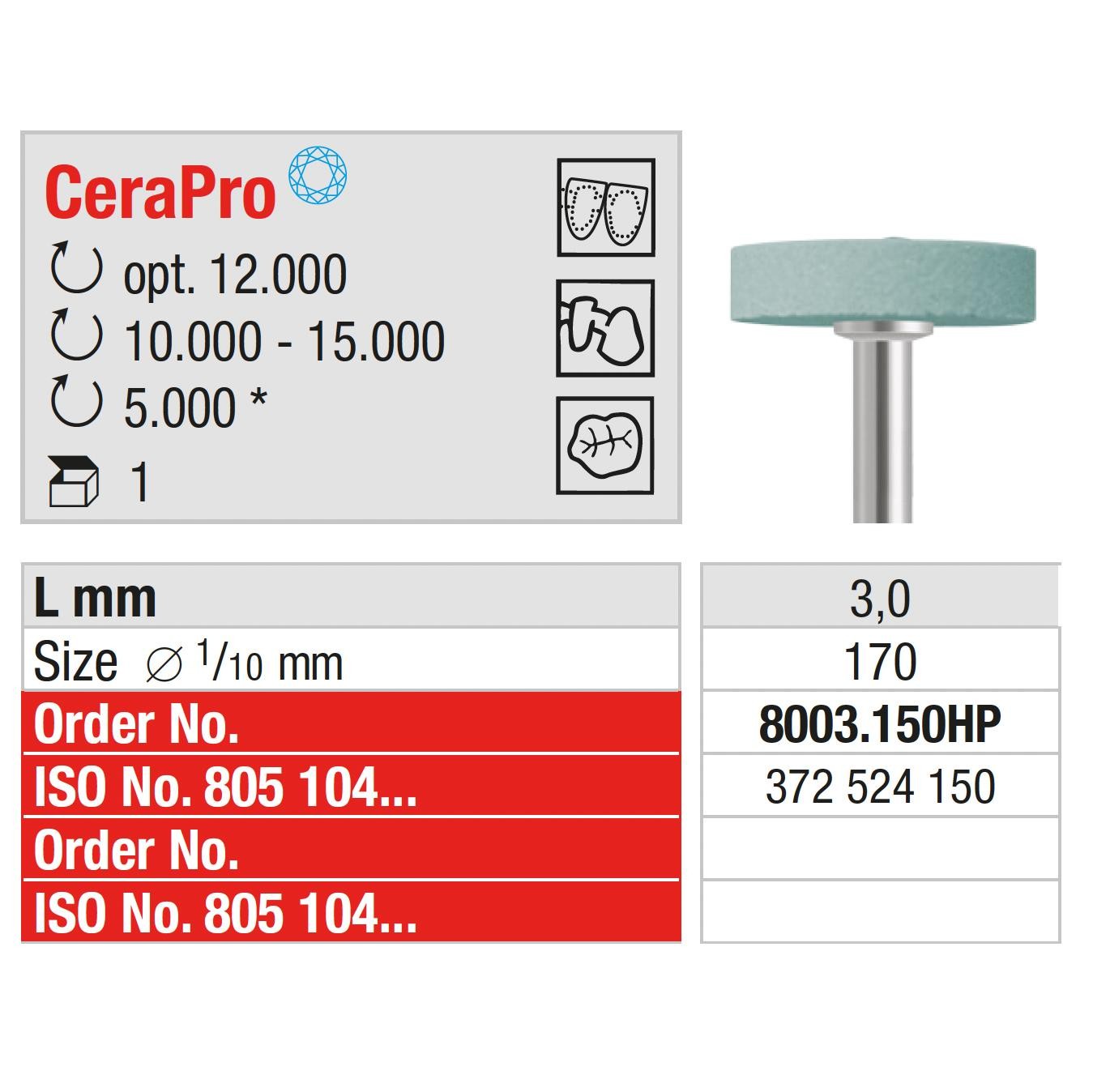 EDENTA | ED-8003.150HP - CeraPro - Roue