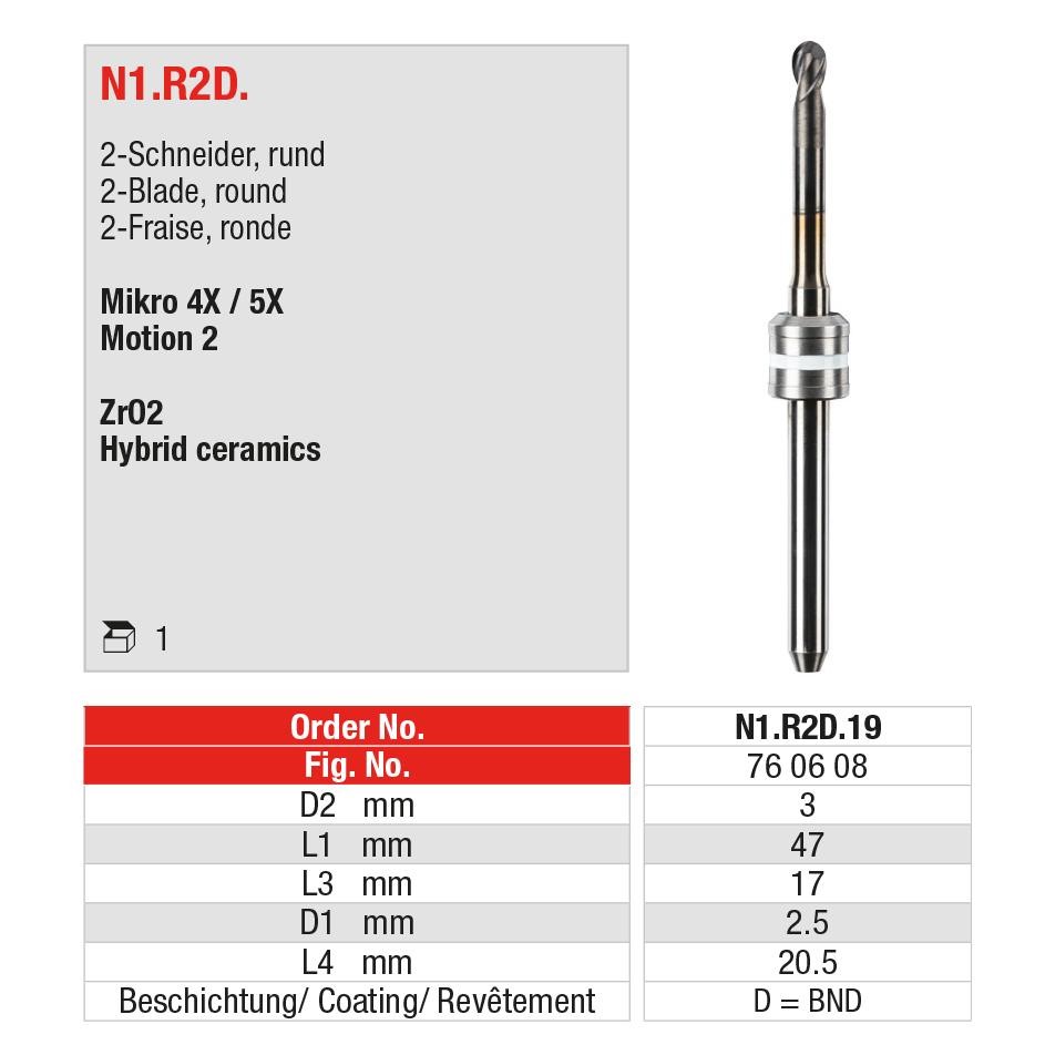 EDENTA | CAD/CAM Fraise universelle - ED-N1.R2D.19
