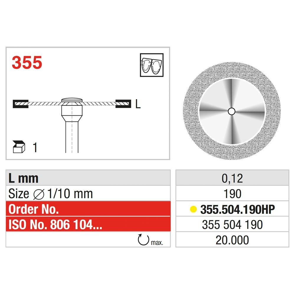 EDENTA | ED-355.504.190HP - Disque diamanté SUPERFLEX (extra-fin)