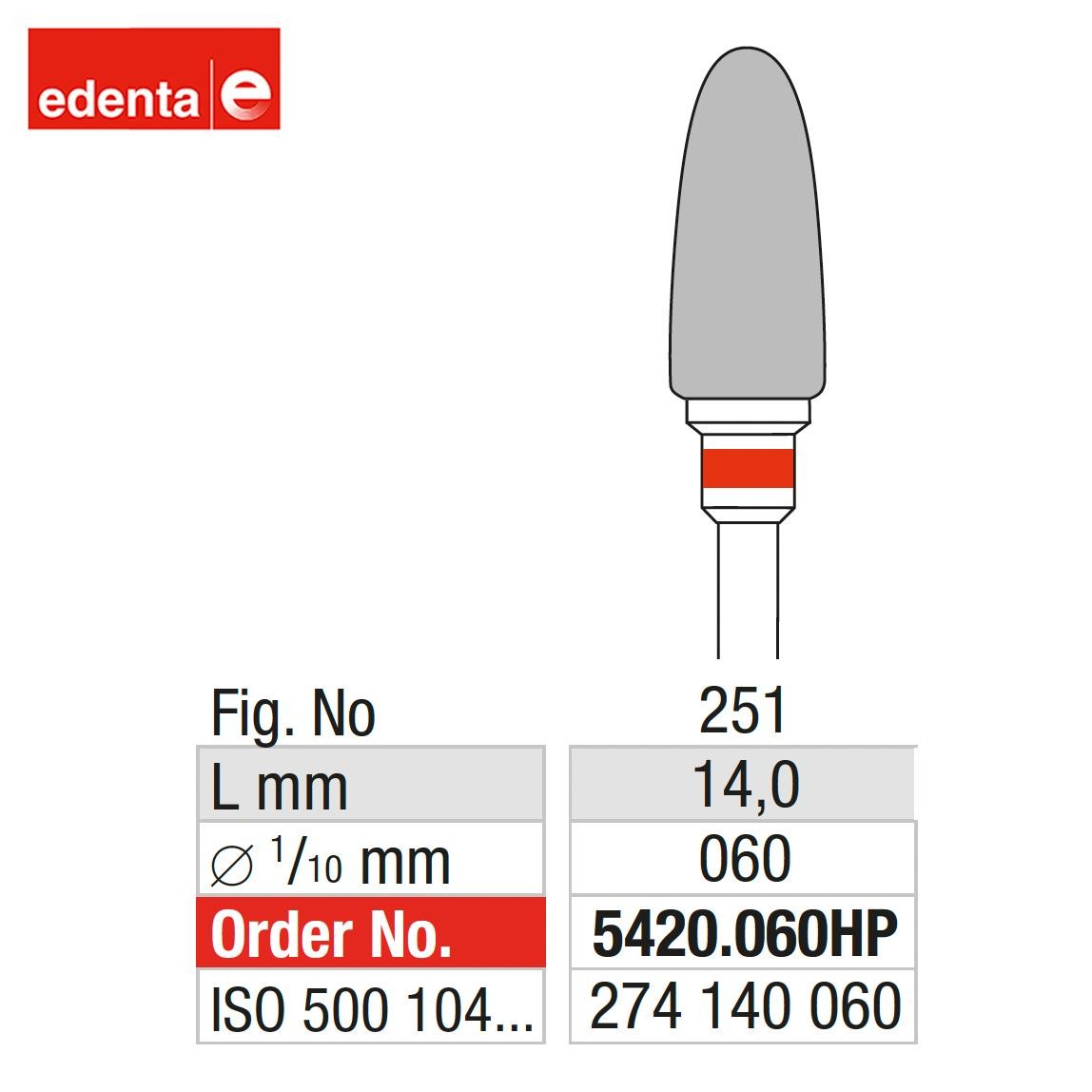 EDENTA | ED-5420.060HP - Fraise en carbure