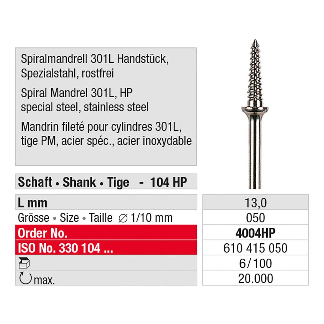 EDENTA | MANDRINS pour polissoirs 4004HP