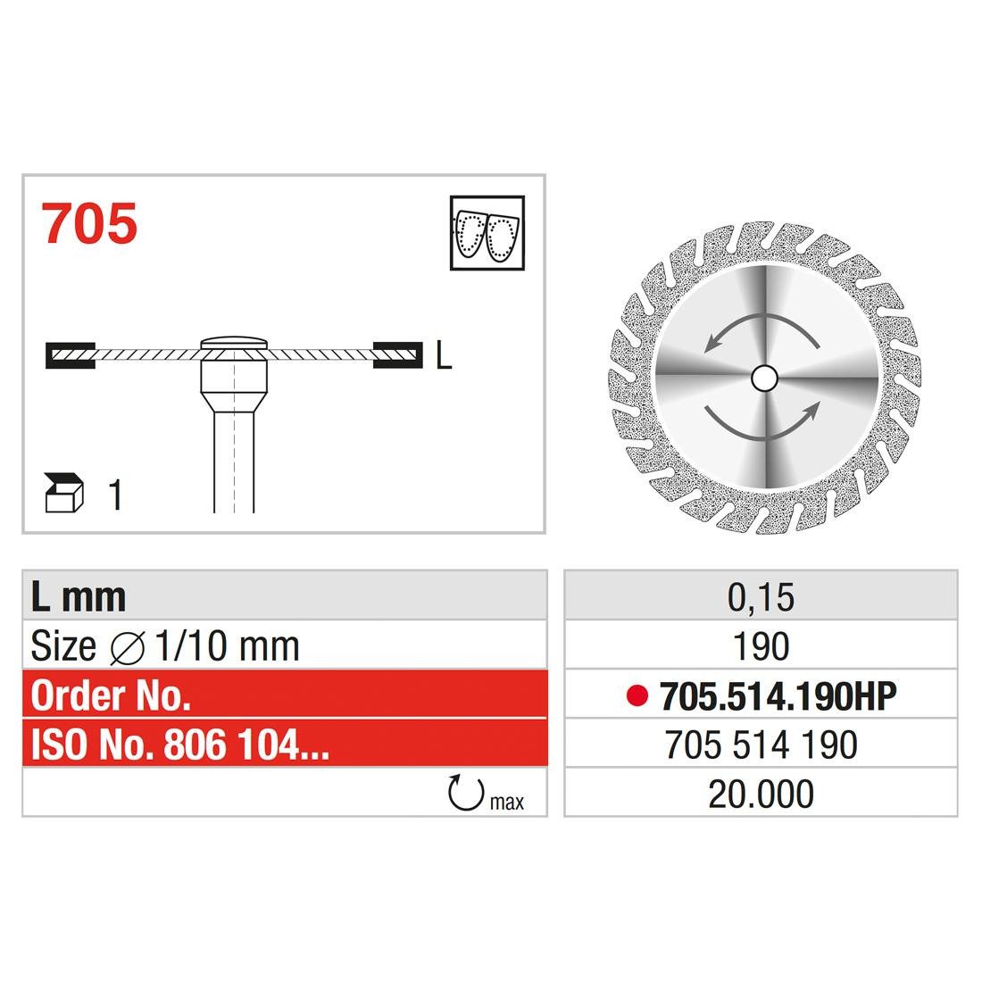 EDENTA | ED-705.514.190HP - Disque diamanté SUPERFLEX (extra-fin)