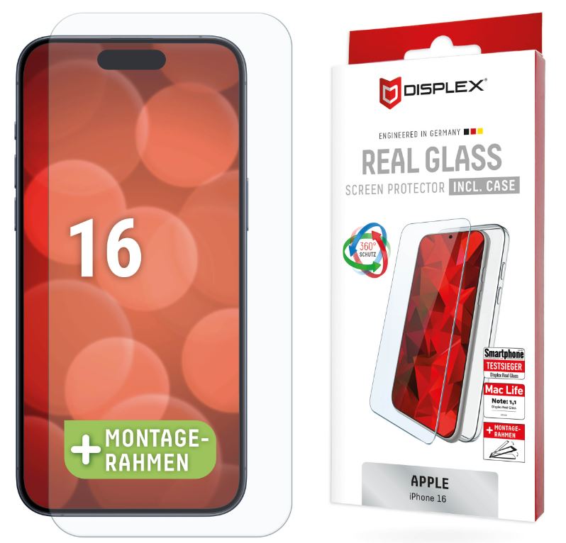 DISPLEX Real Glass + Case iPhone 16