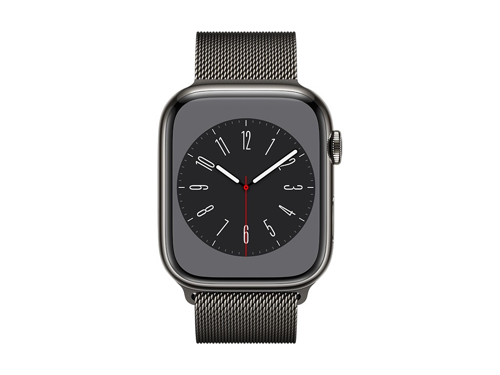 Apple Watch S8 Edelstahl 45mm Cellular Graphit Milanaise Graphit