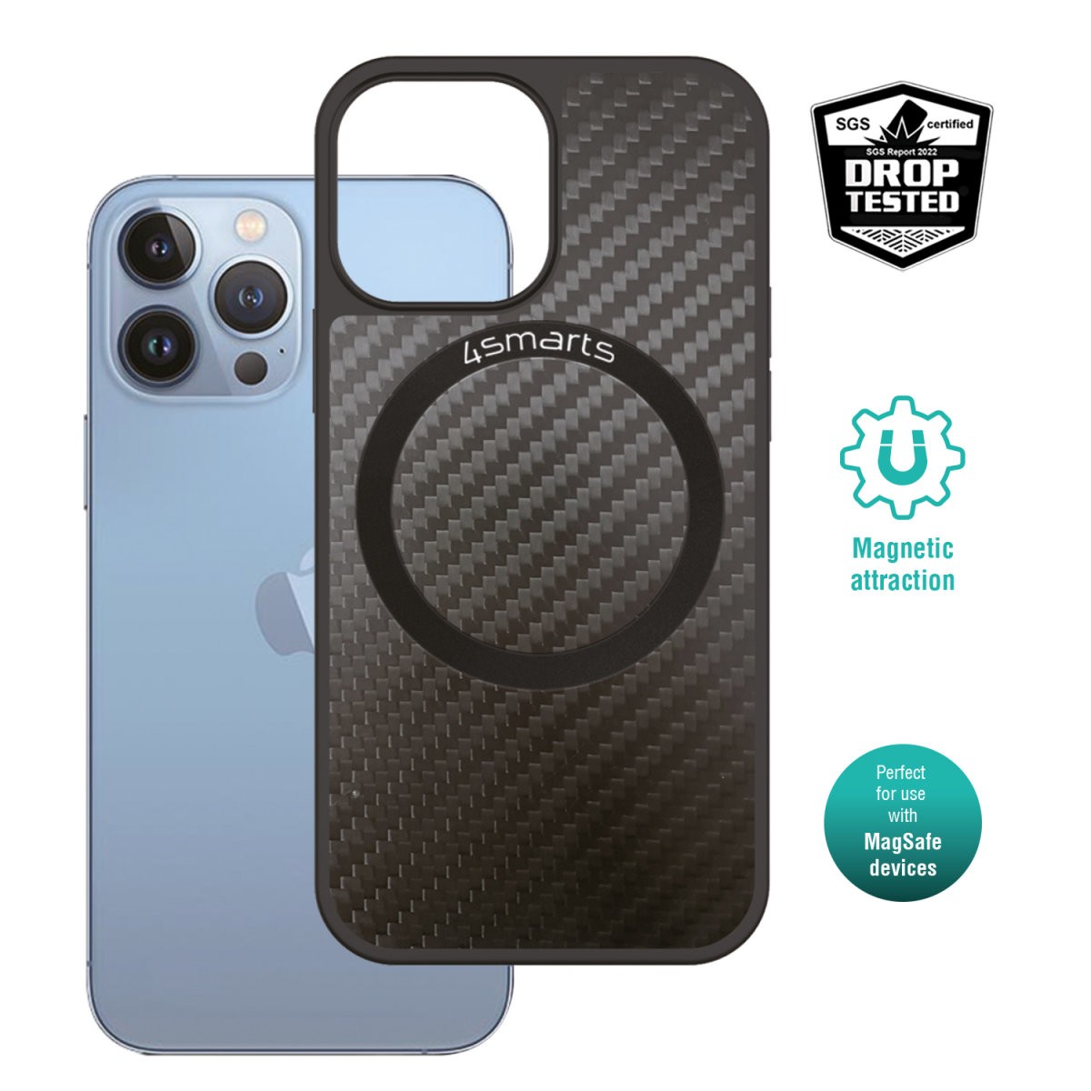 Carbon Case mit UltiMag für Apple iPhone 14 Pro Max schwarz